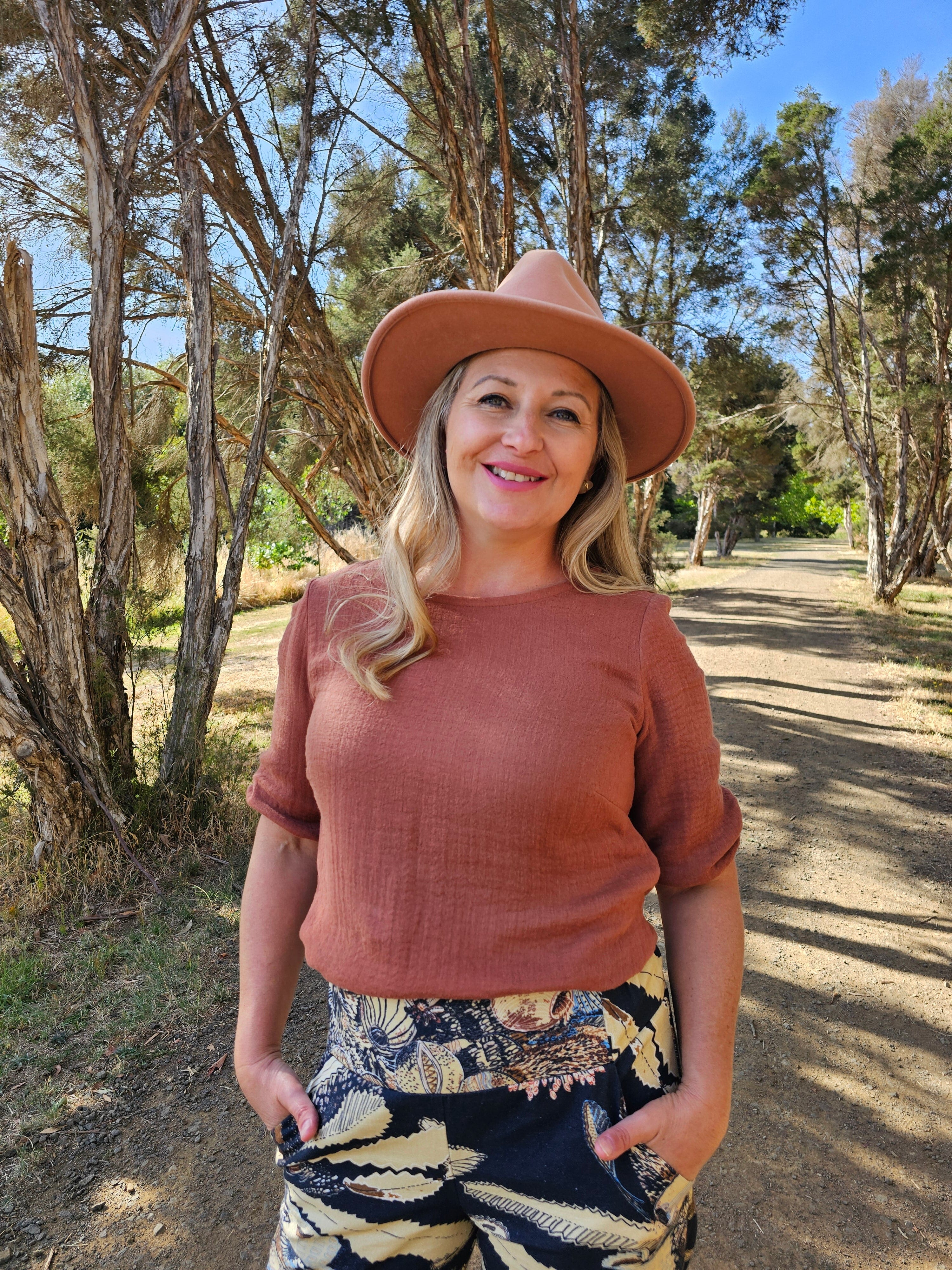 Lady Jane Bishops Sleeve Blouse - Warm Rose top The Spotted Quoll 