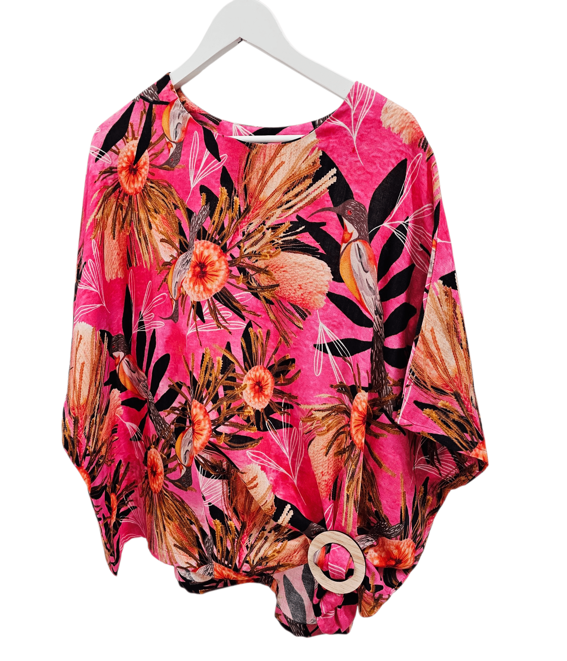 Freedom Top Organic Cotton DM - Pink Summer Bouquet Top The Spotted Quoll 