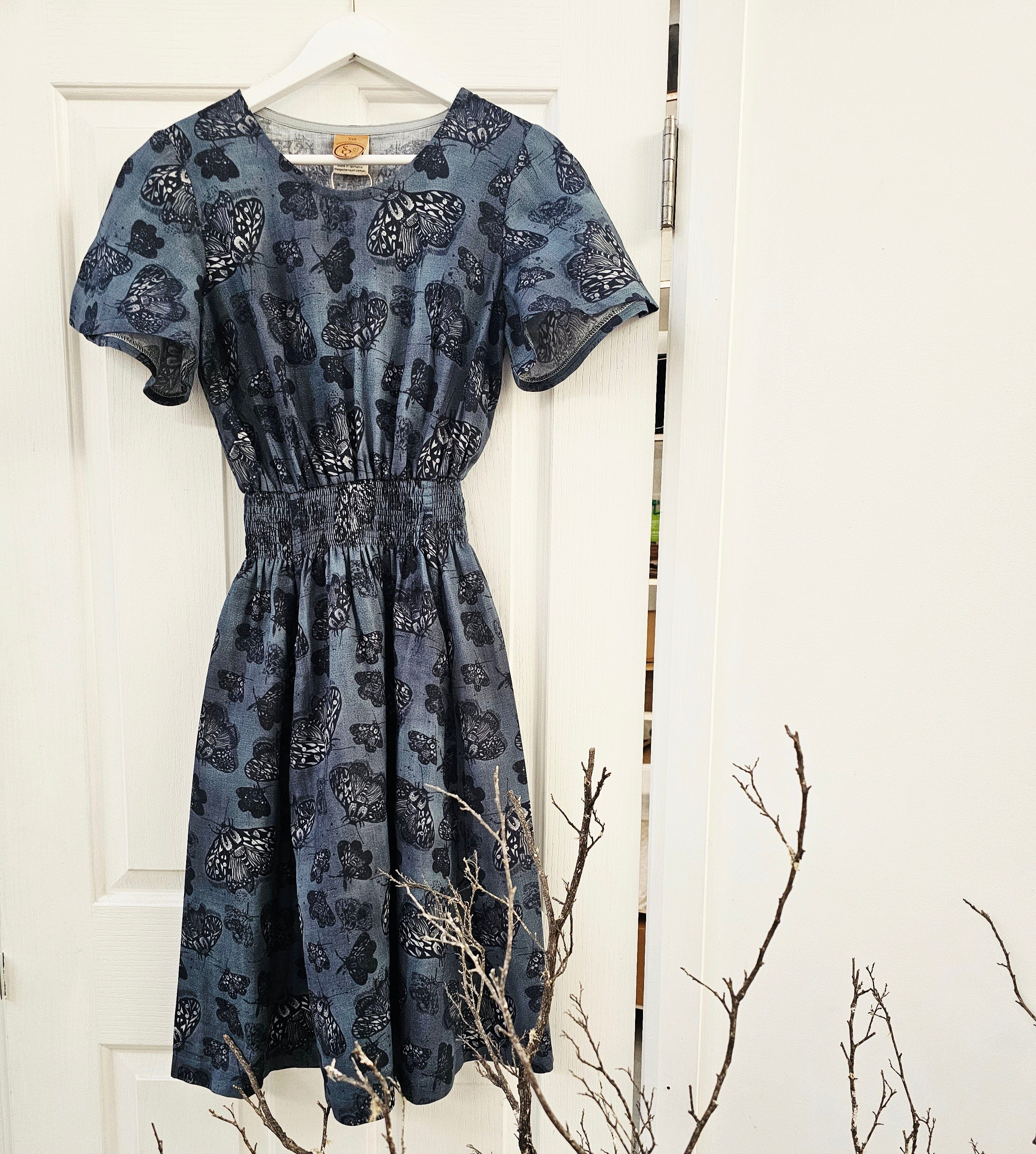 French Girl Sundress Organic Cotton - Slate Moth Dress The Spotted Quoll 