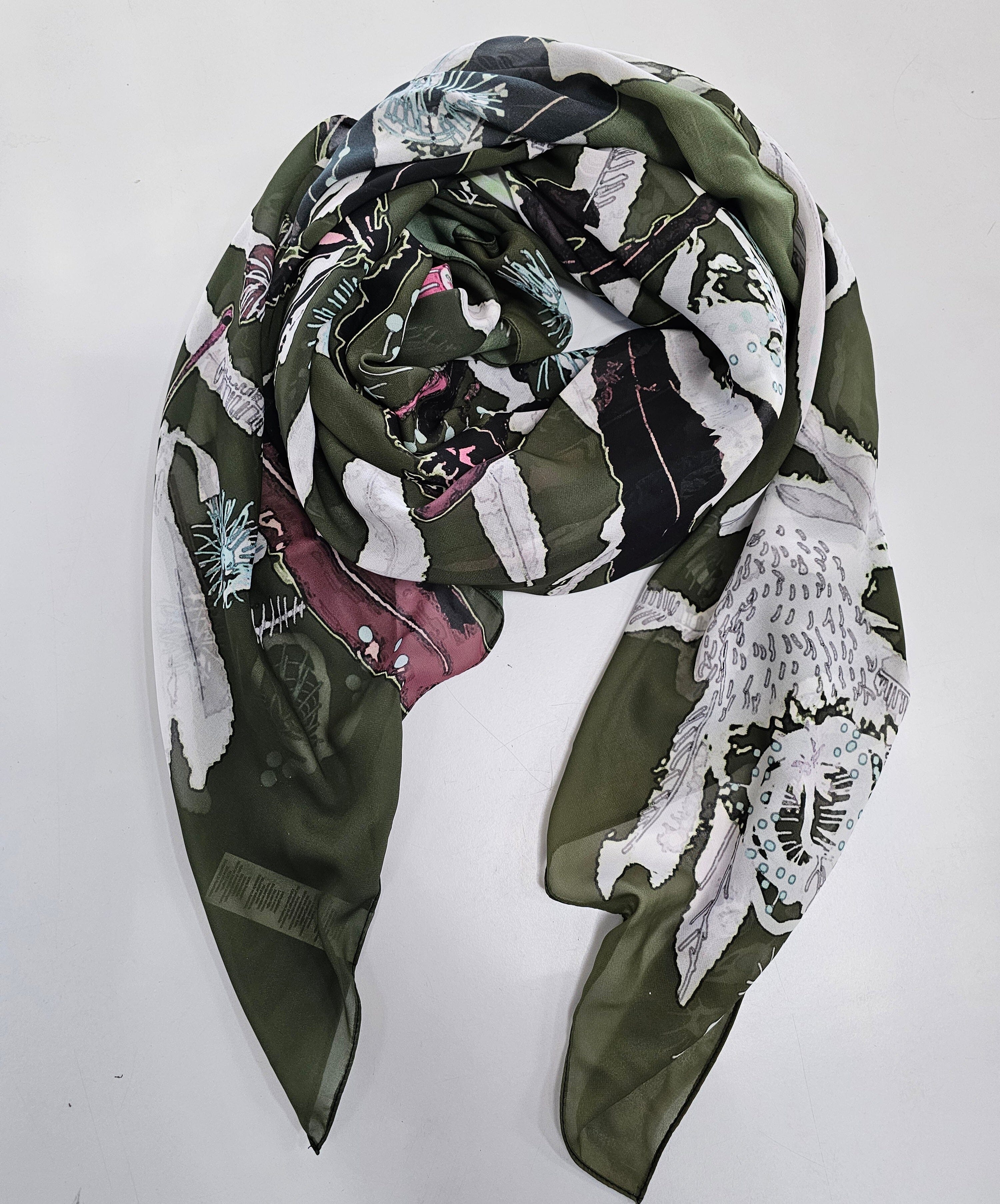 Silken Chic Scarves - Bush Craft Scarf The Spotted Quoll Studio 
