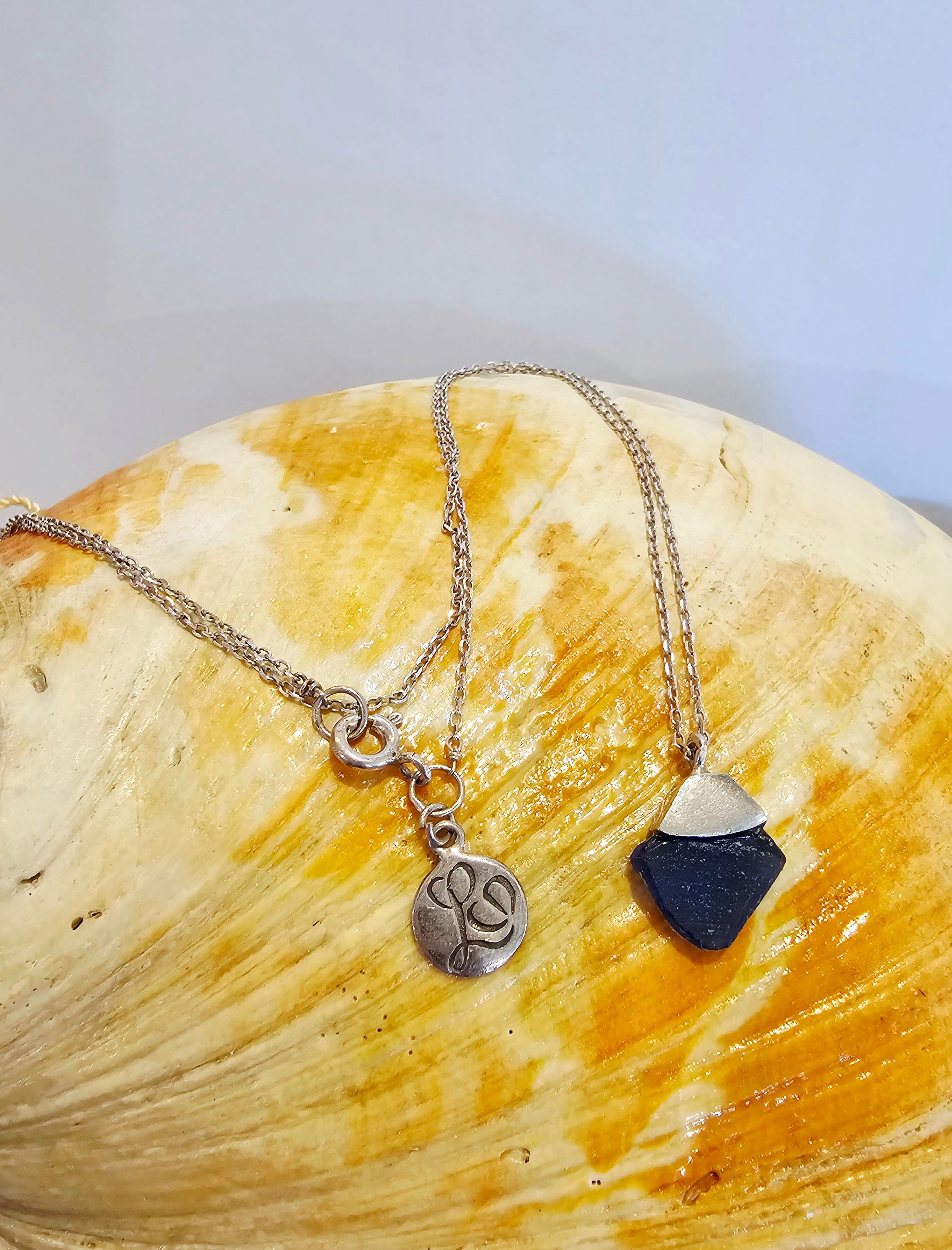 The Sea Collection - Lisa Carney Jewellery Lisa Carney Designs Necklace Silver Blue Sea Glass 