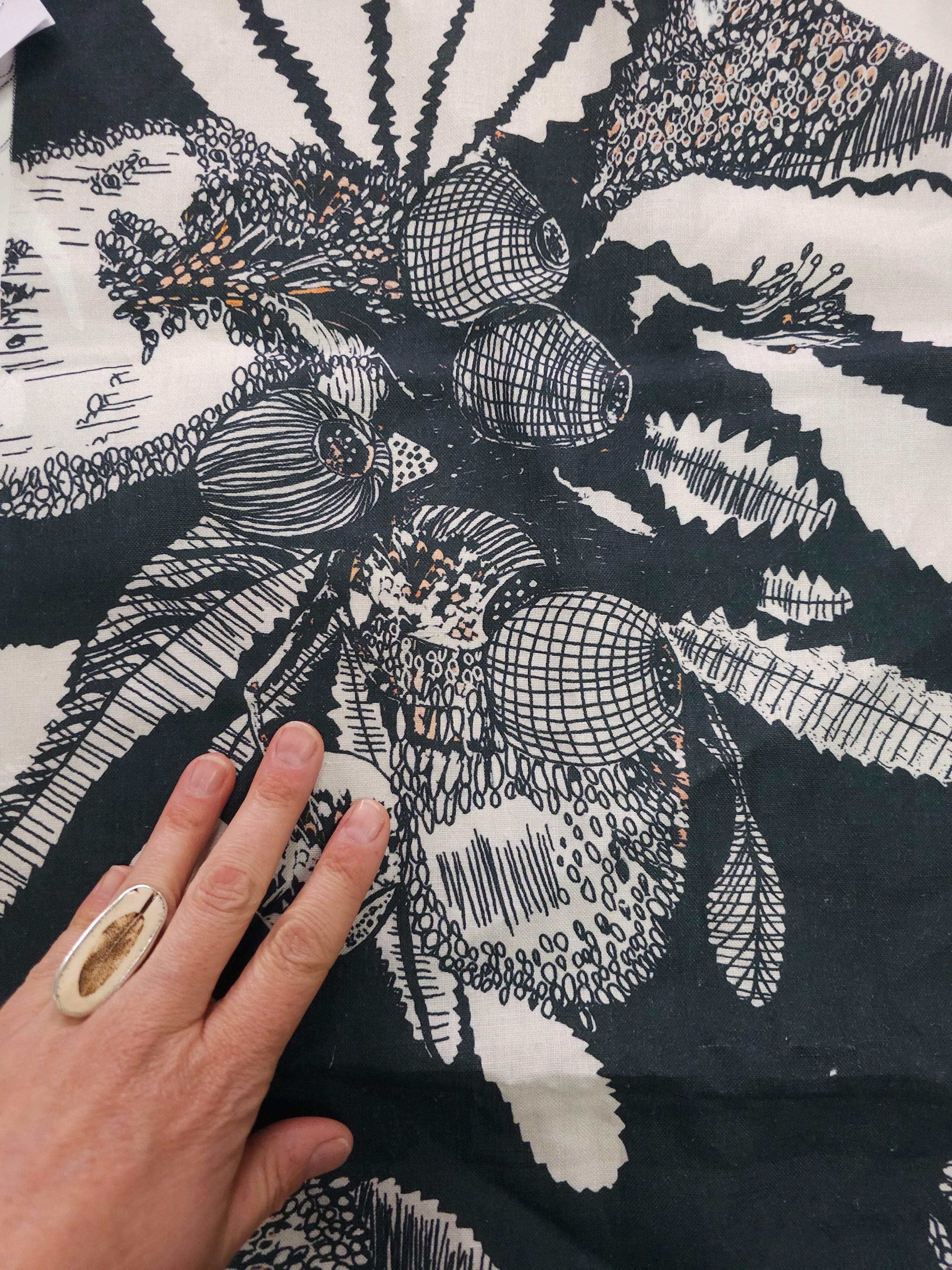 Fabric Double Muslin Organic Cotton - By The Metre fabric The Spotted Quoll Studio .5M Sawtooth Banksia Orginal 