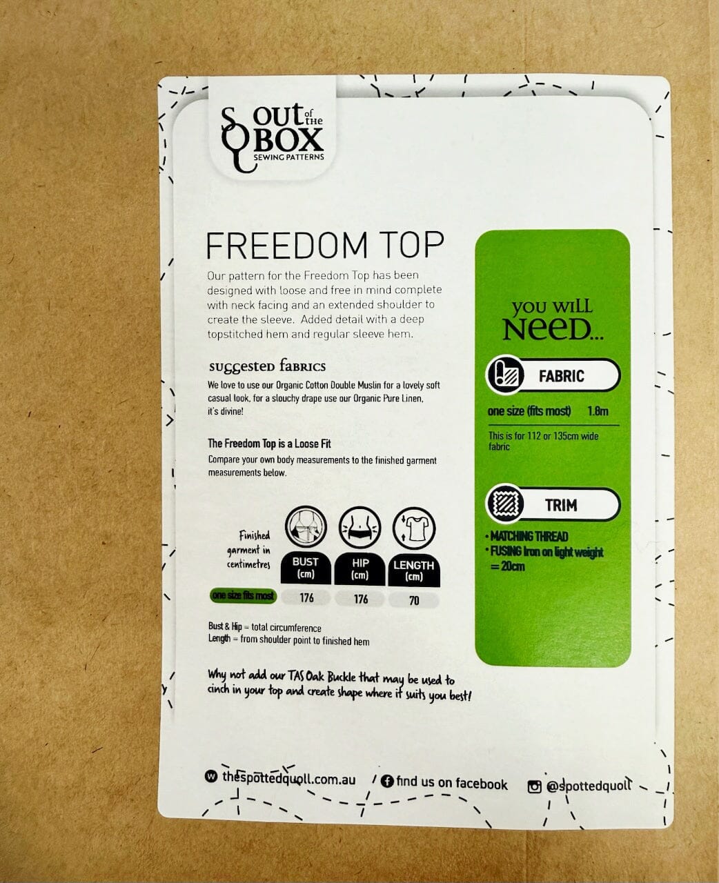 SQ Sewing Pattern - Freedom Top top pattern The Spotted Quoll 