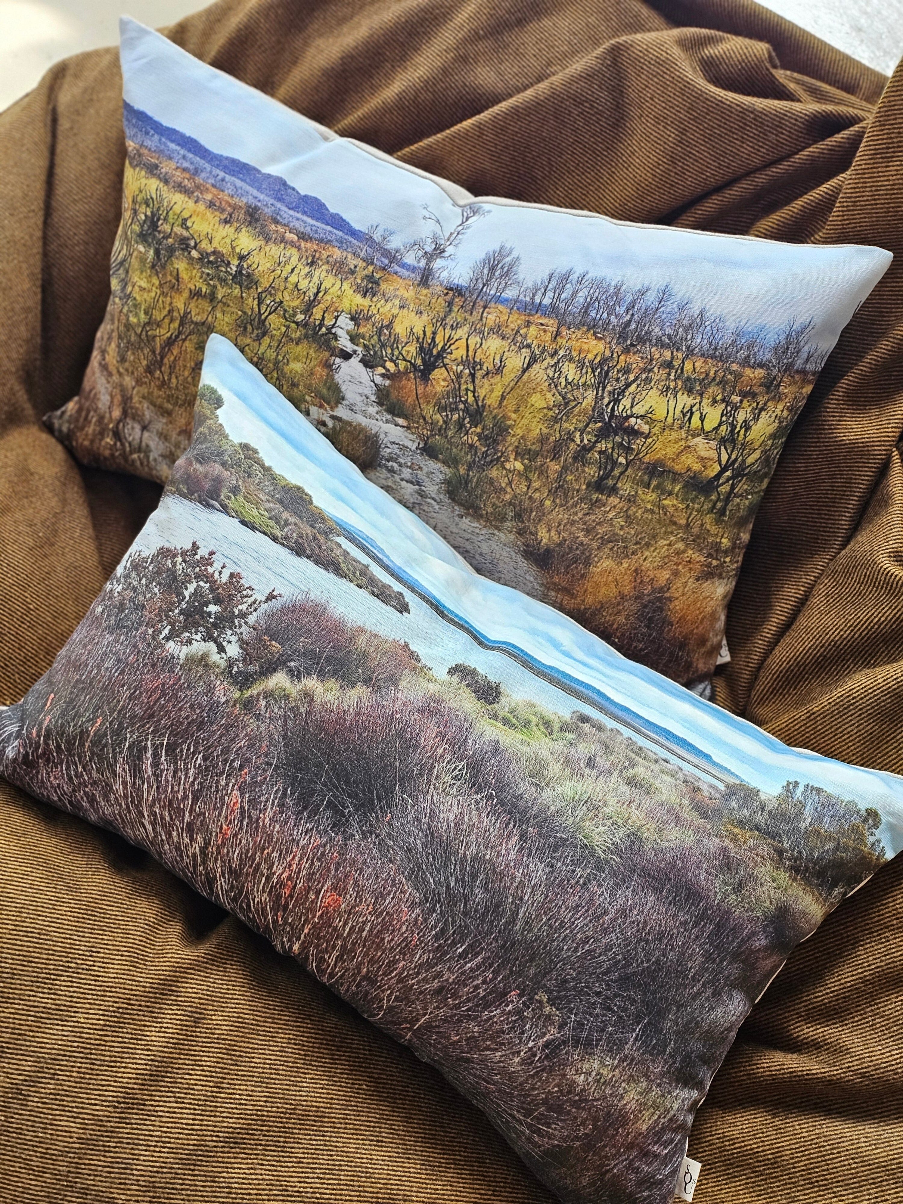 Printed Canvas Cushion - Where We Fish Cushions The Spotted Quoll 
