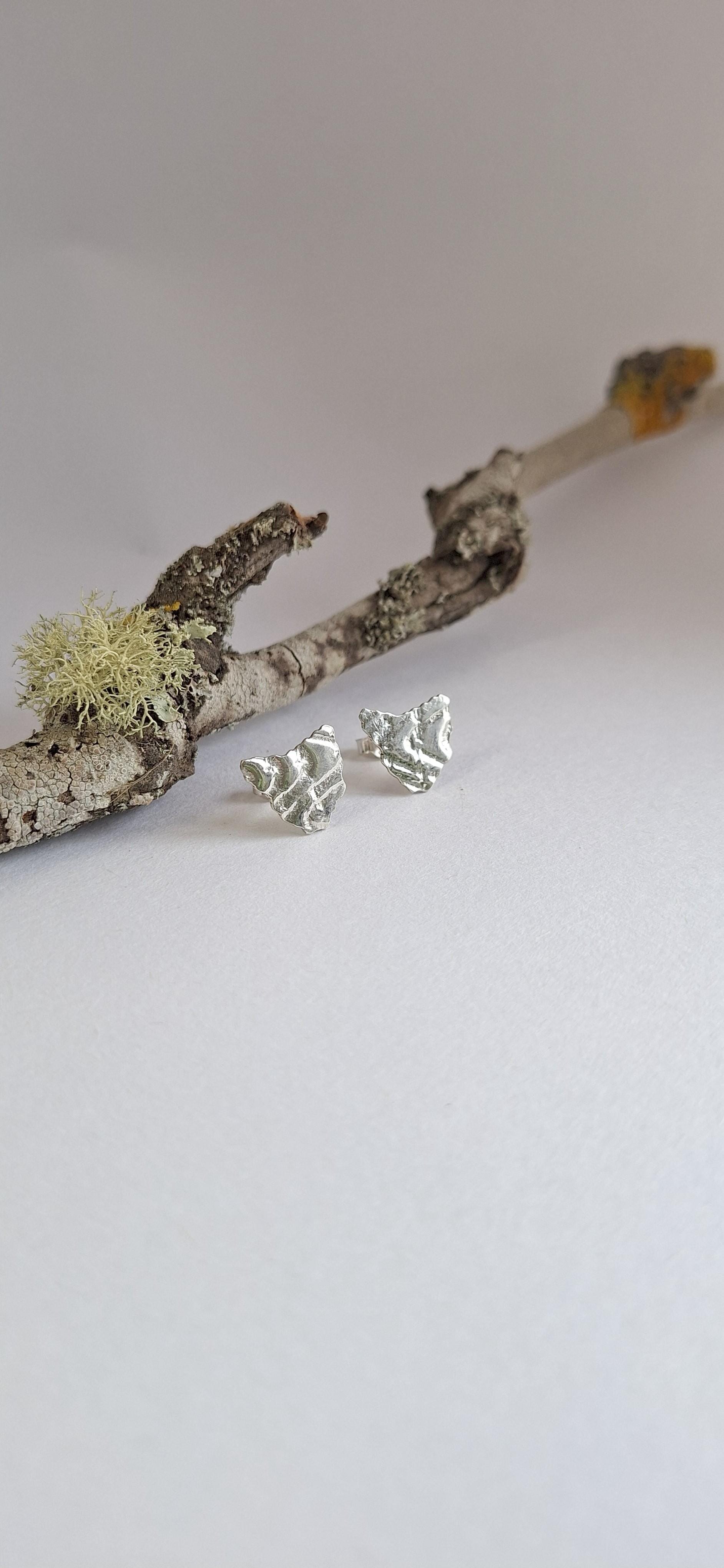 Embossed Tasmanian Silver and Brass Earrings - Hulley Jewellery Earrings Hulley Jewellery 