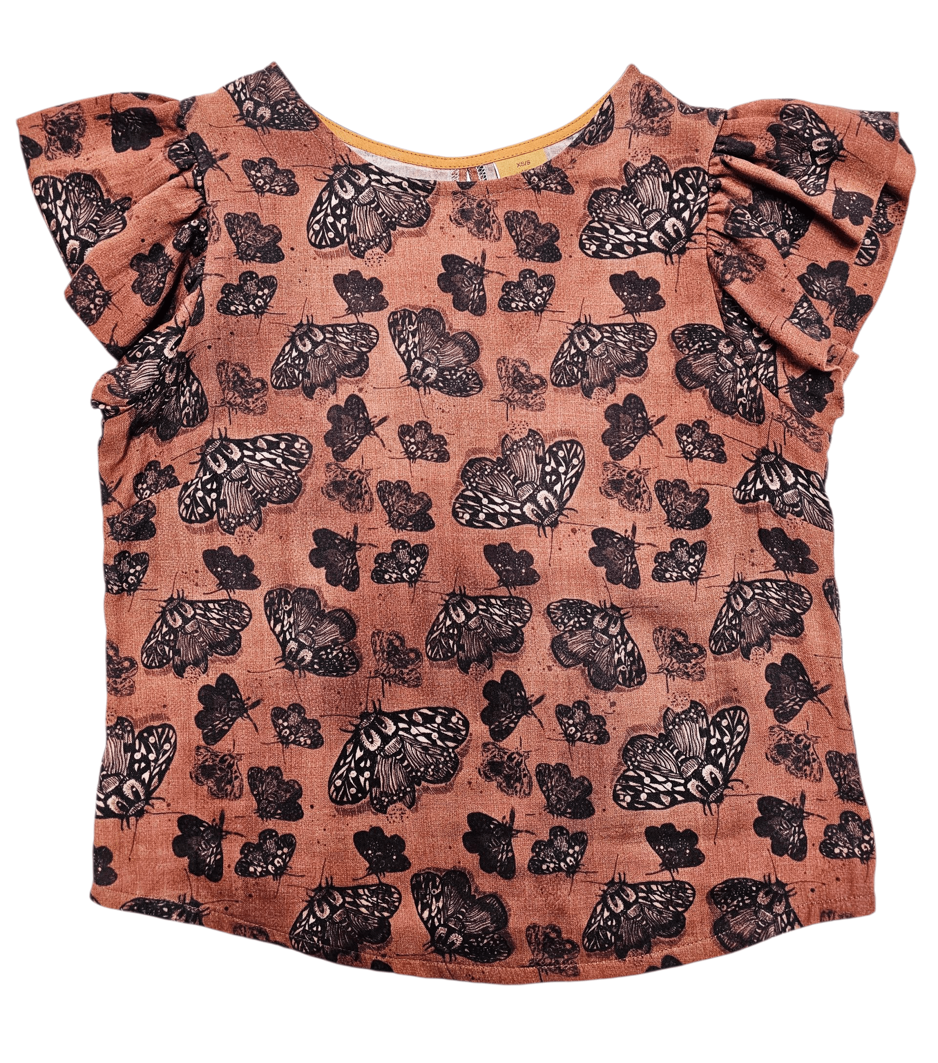 Flutter Top Organic Cotton DM - Cocoa Moth top The Spotted Quoll 