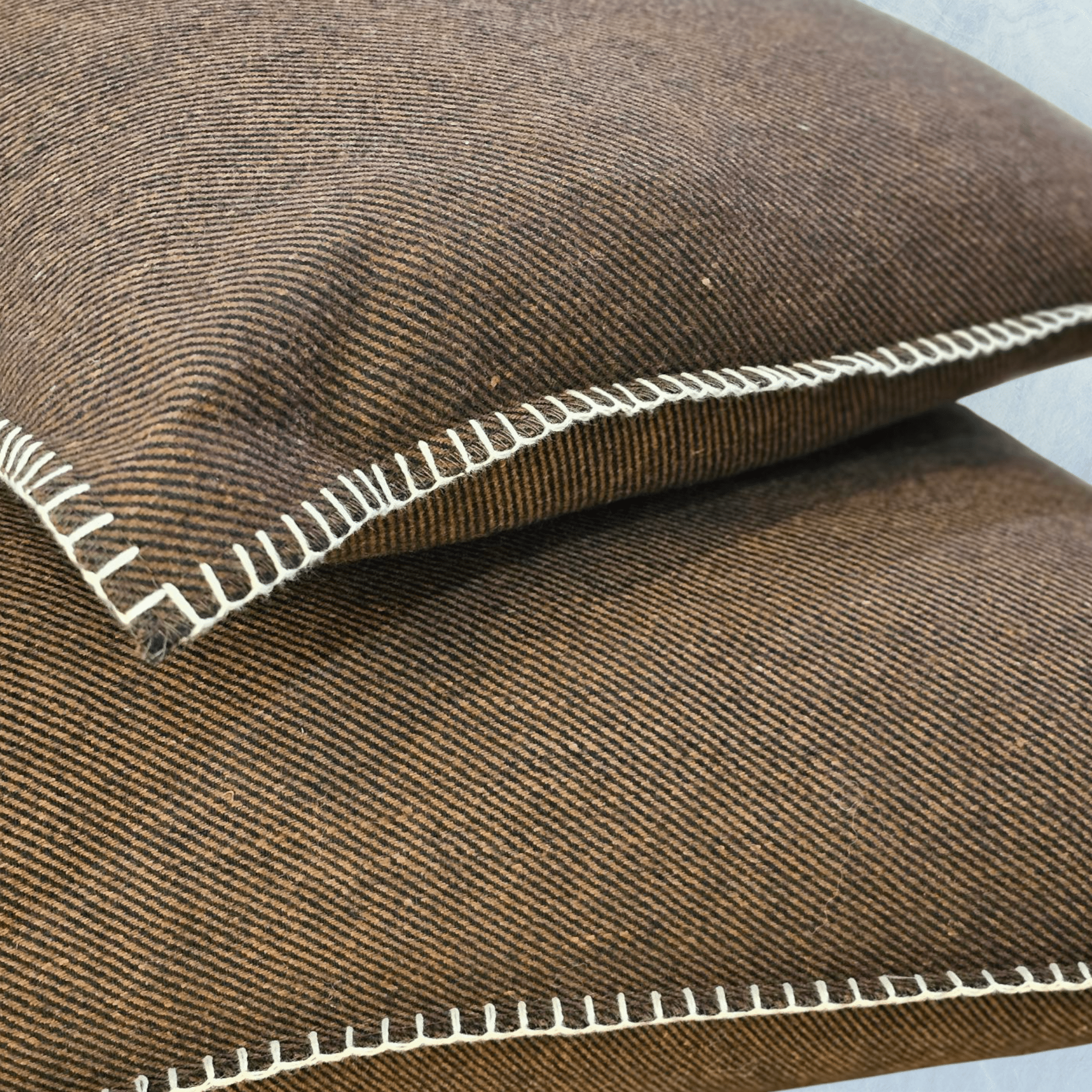 Cocoa Twill Organic Wool Felt Cushions Cushions The Spotted Quoll Studio 