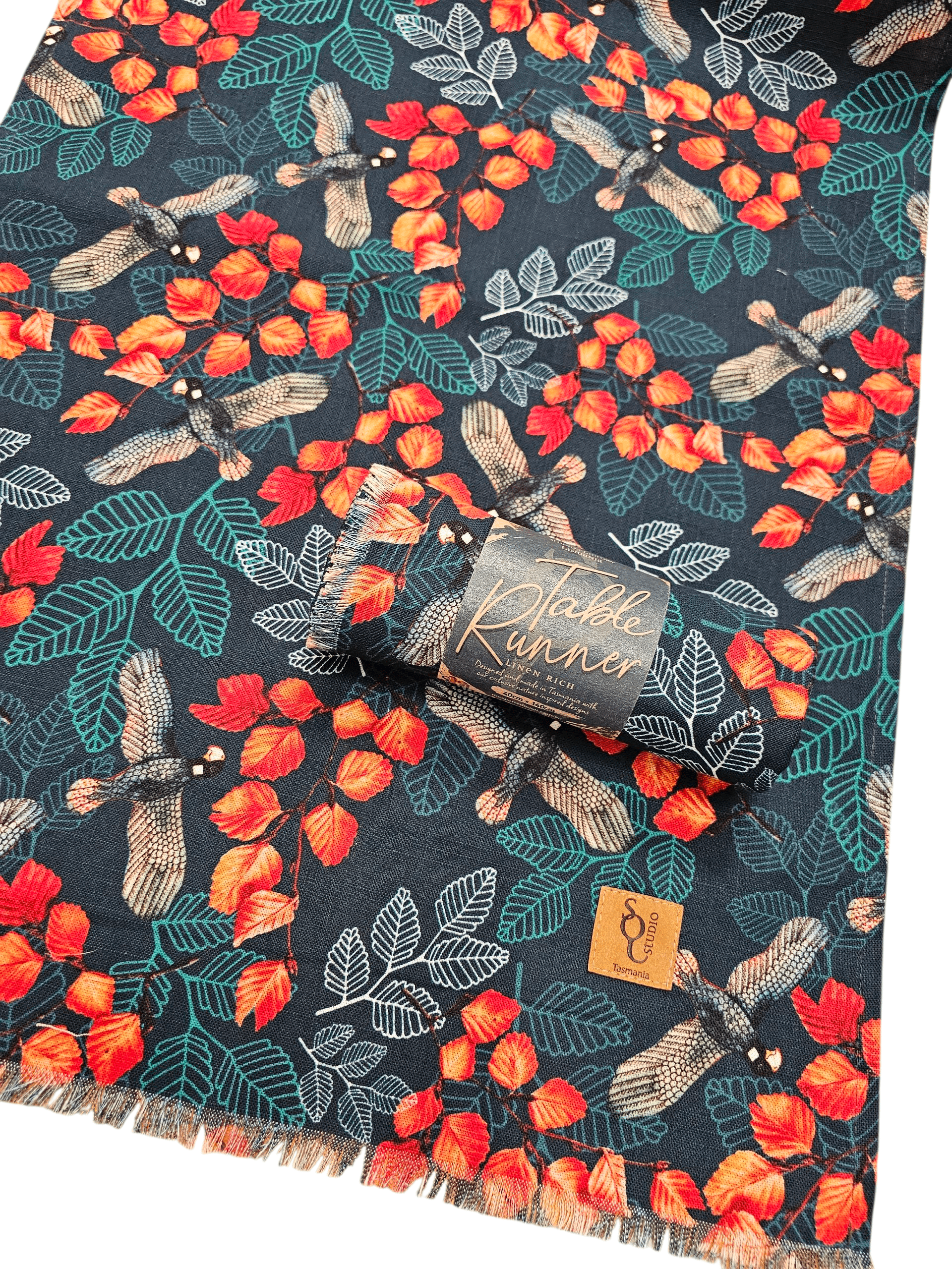 Organic Linen Table Runner - Turning Fagus