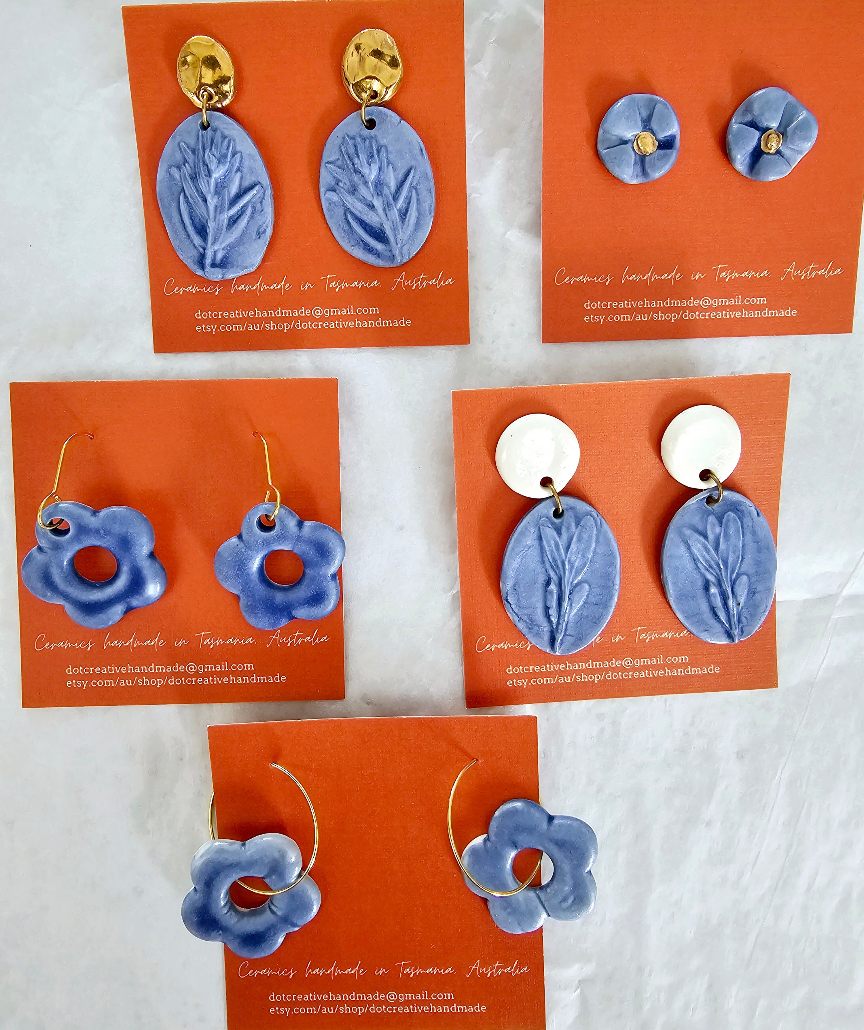 Ceramic Drop Earrings - DOT Creative Tasmania Earrings DOT creative 