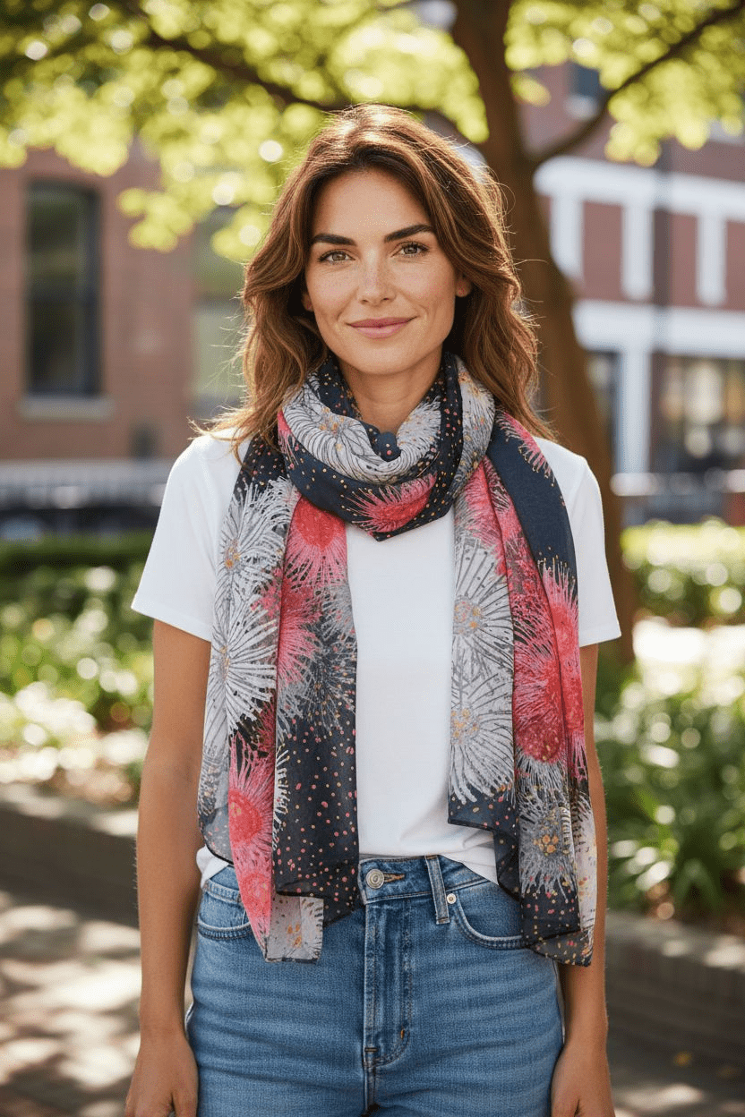 Silken Chic Scarves - Bush Confetti Scarf The Spotted Quoll Studio 
