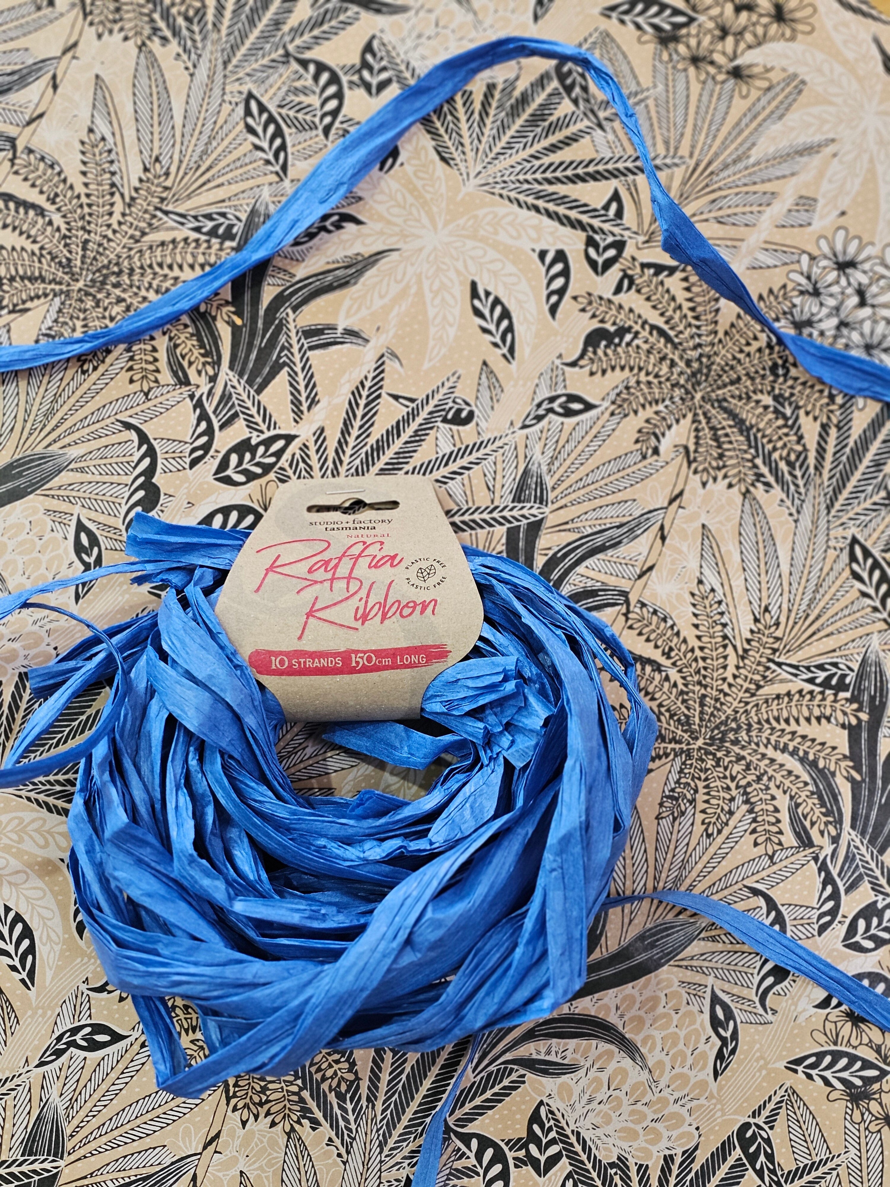 Natural Raffia Ribbon - Gift Wrapping Gift Tags & Labels The Spotted Quoll Ocean 