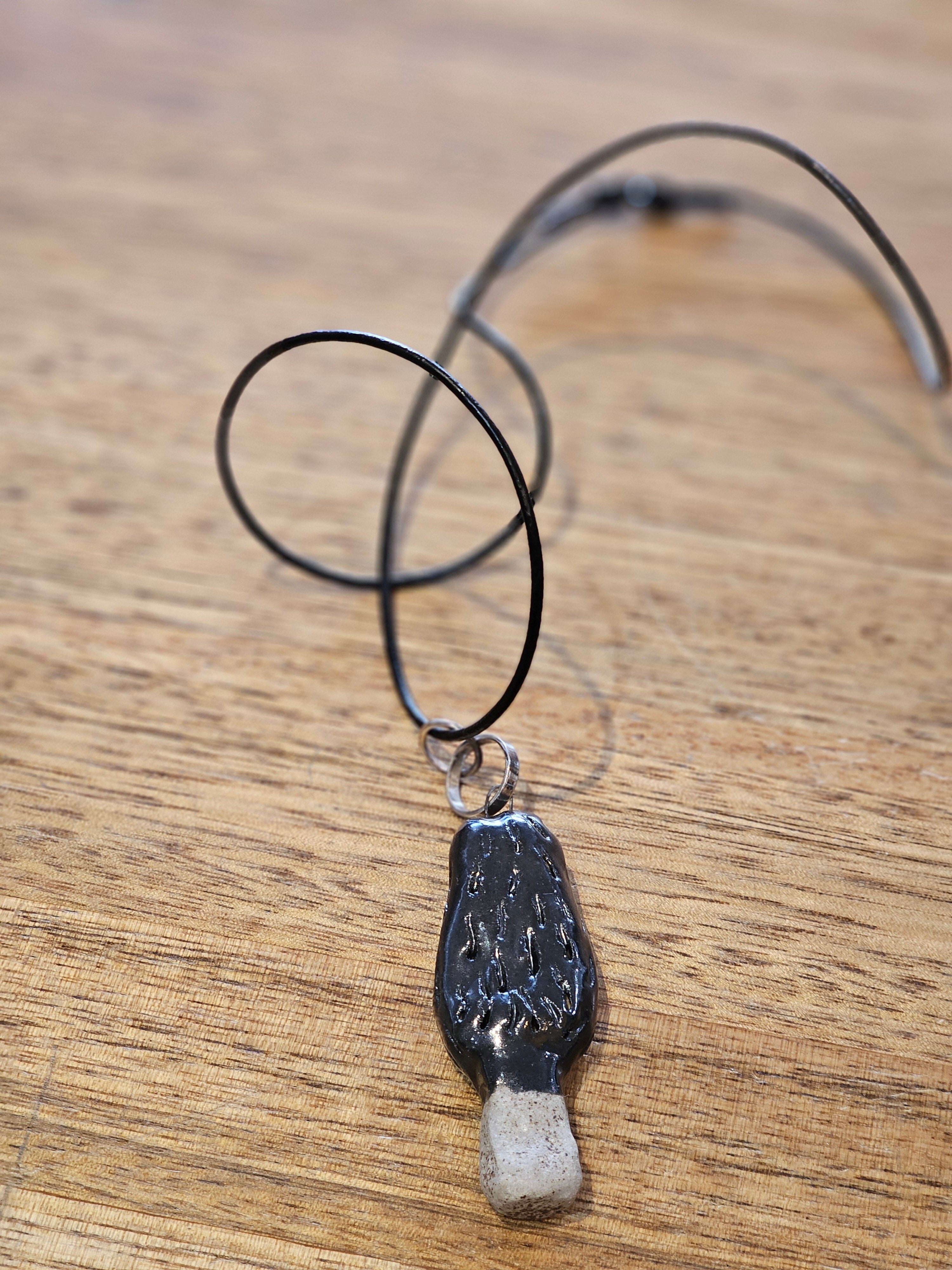 Ceramic & Silver Jewellery - Forest Floor Earrings Jillian Jak & Meek Mud Long Adjustable Mushy 60mm 