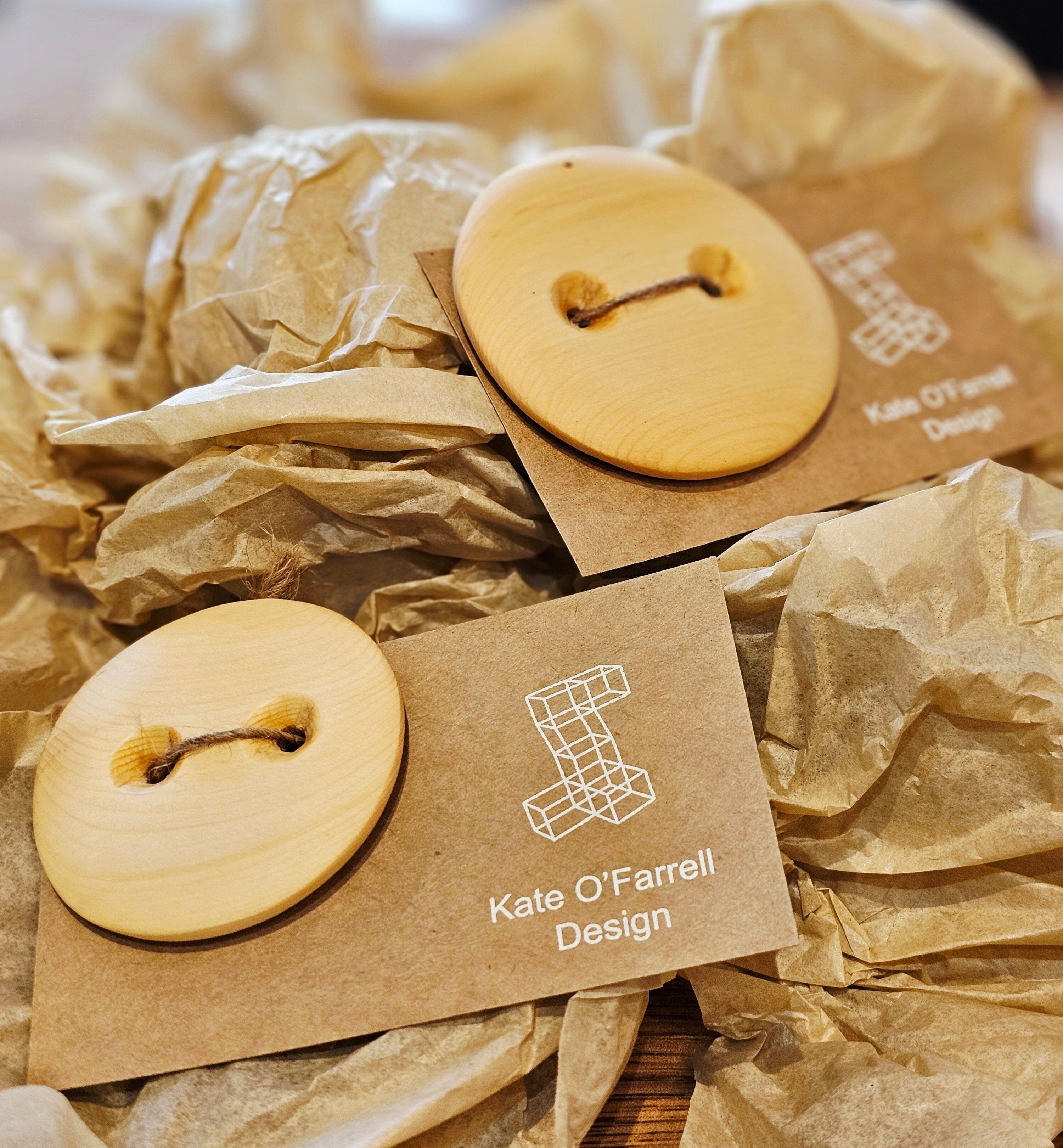 Kate O' Farrell Buttons Timber Buttons Kate O' Farrell Button Huon Pine Large 5.5cm Diameter 
