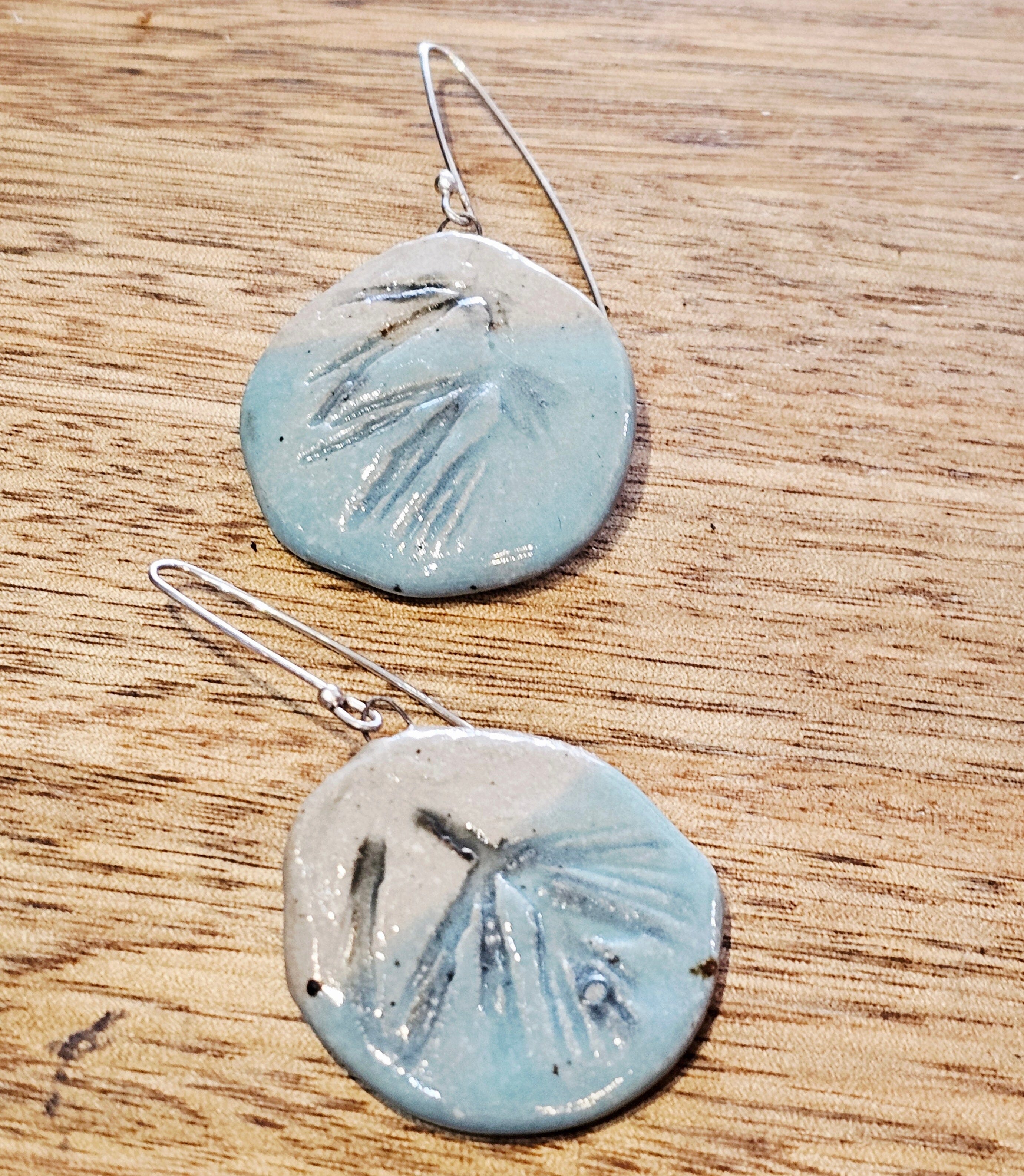 Ceramic & Silver Jewellery - Forest Floor Earrings Jillian Jak & Meek Mud Pencil Pine Ceramic Drops 
