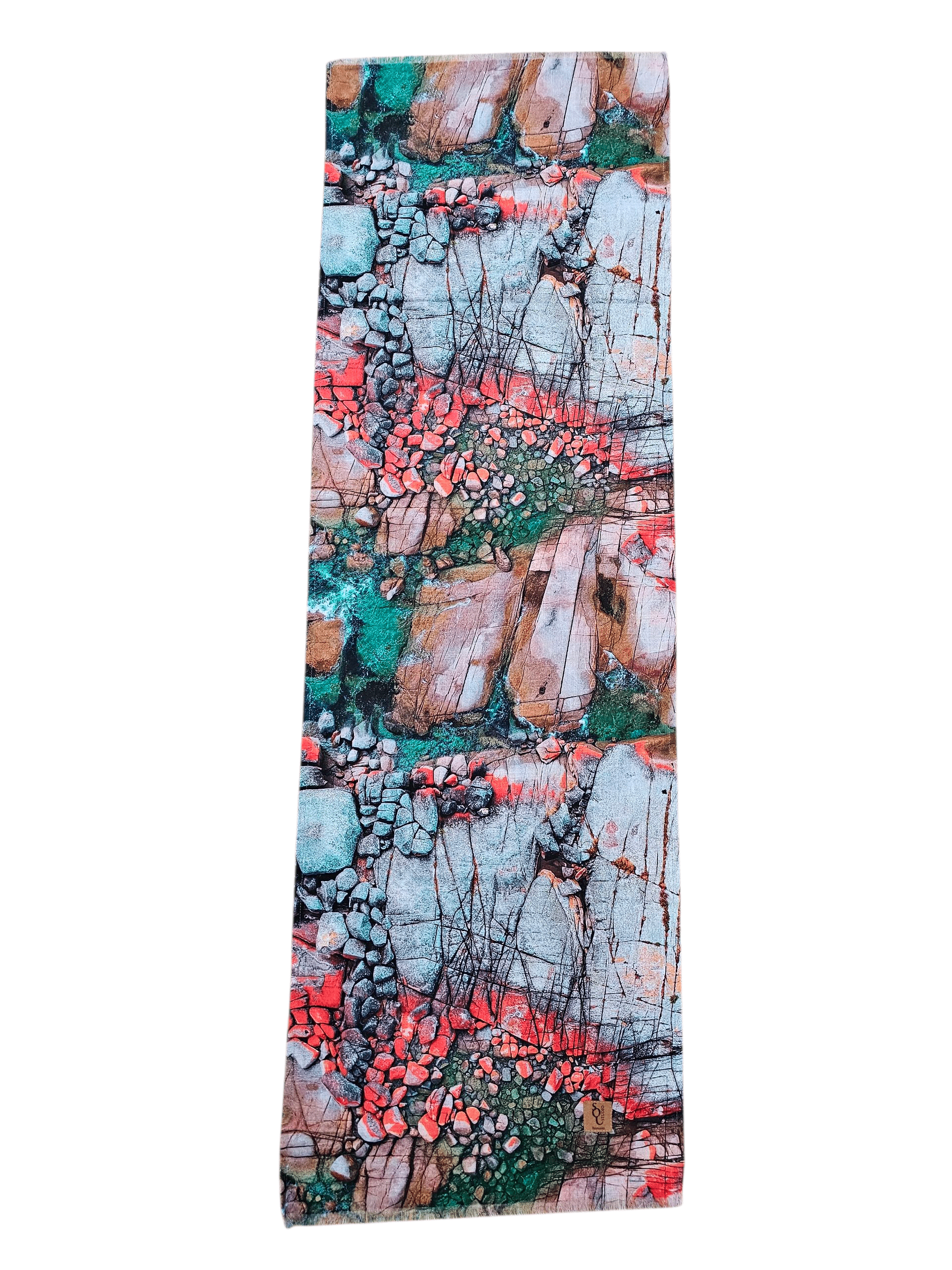 Printed Organic Linen Table Runner - Aerial Bay of Fires table runners The Spotted Quoll 