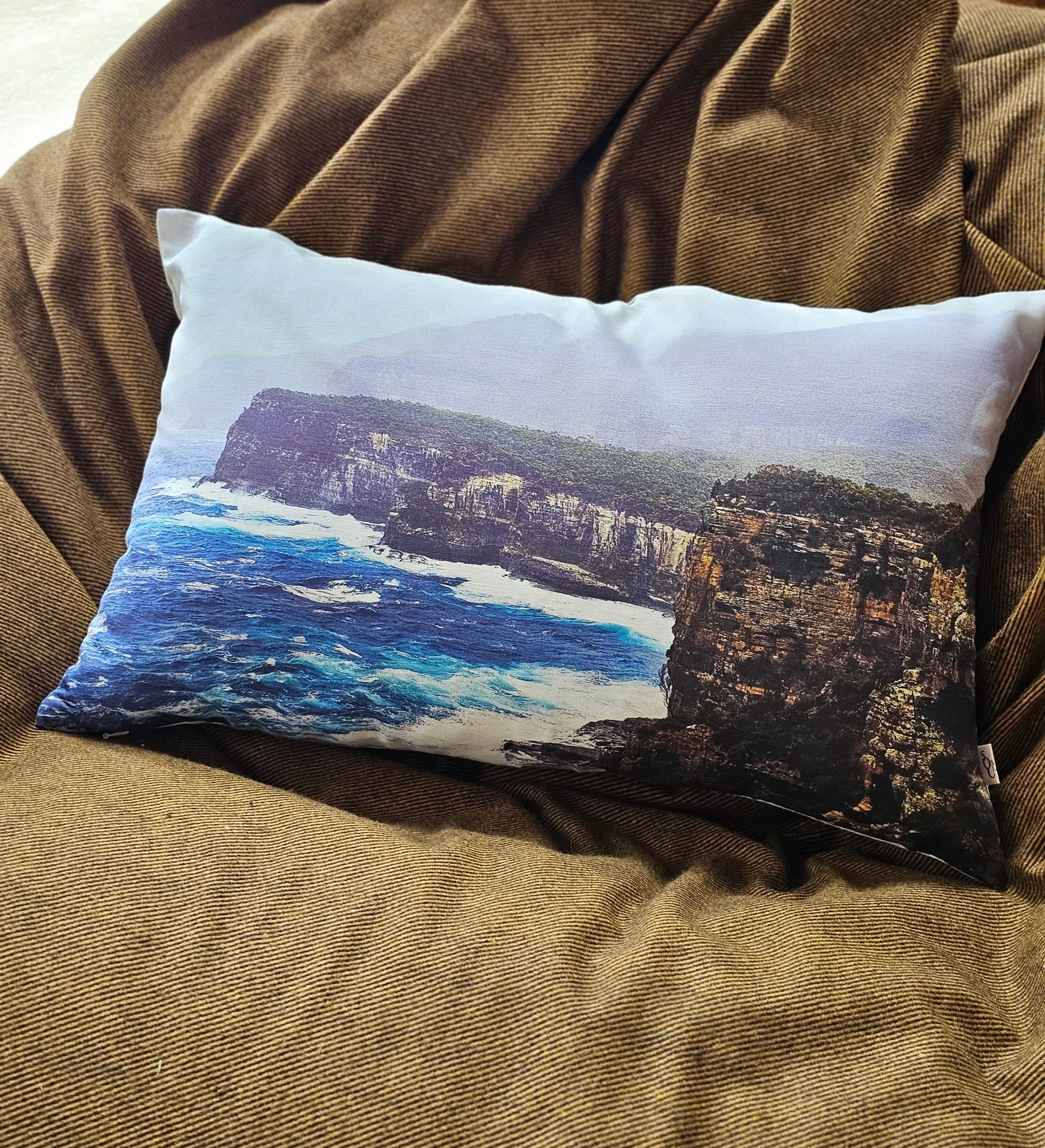 Printed Canvas Cushion - Devils Kitchen Tasmania Cushions The Spotted Quoll 