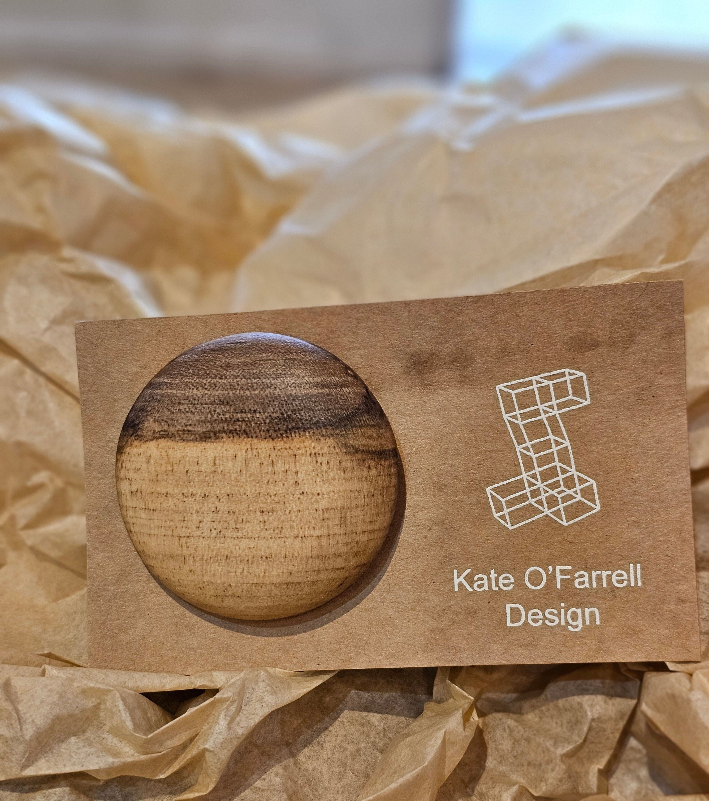 Tasmanian Timber Jewellery - Kate O'Farrell Design Bangle Kate O' Farrell Timber Round Brooch Sassafras 