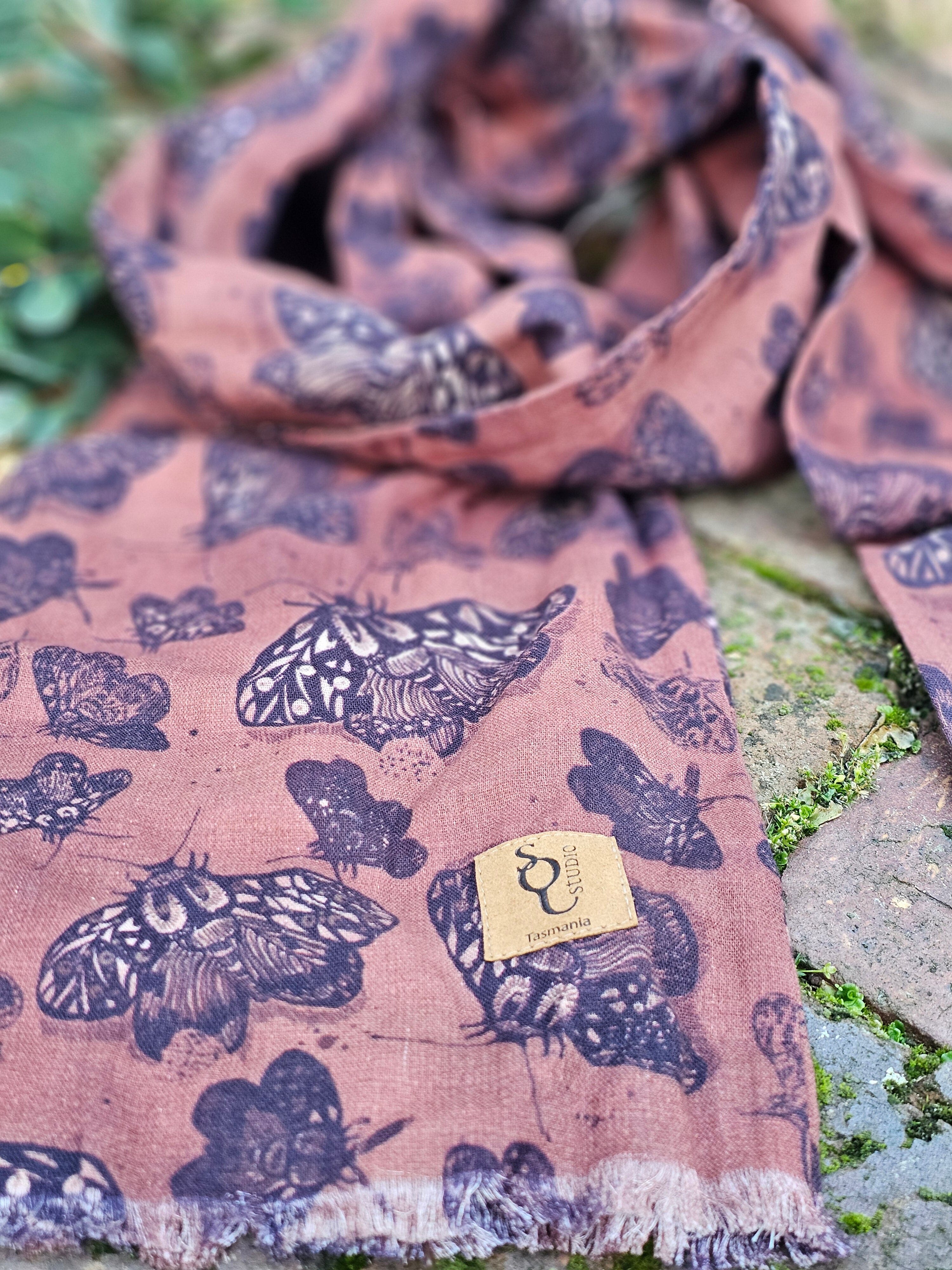 Cocoa Moth Organic Cotton Scarf scarf The Spotted Quoll 