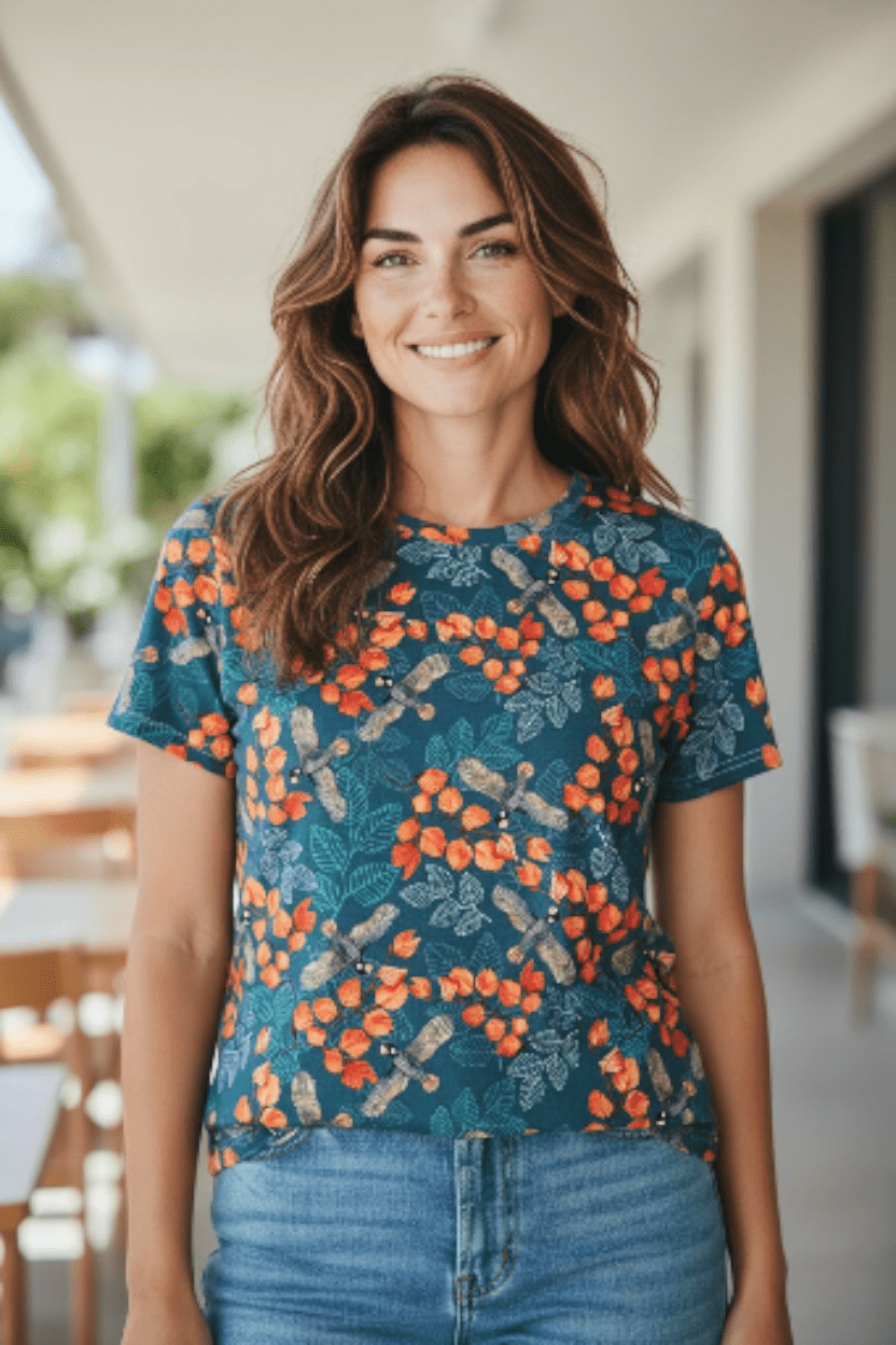 The Goodness Tee Organic Cotton Knit - Turning Fagus Tee Shirt The Spotted Quoll 