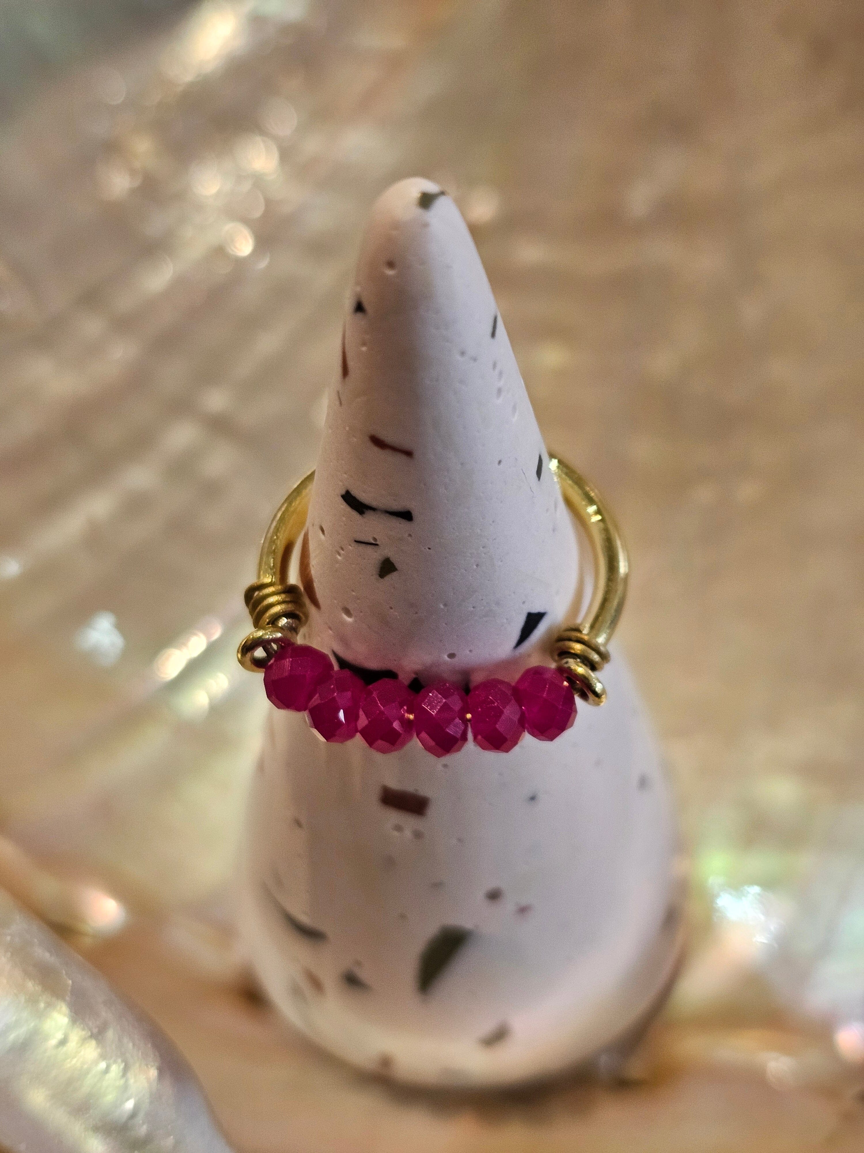 Lisa Carney - Precious Gemstone Rings Jewellery Lisa Carney Designs Brass - Ruby 
