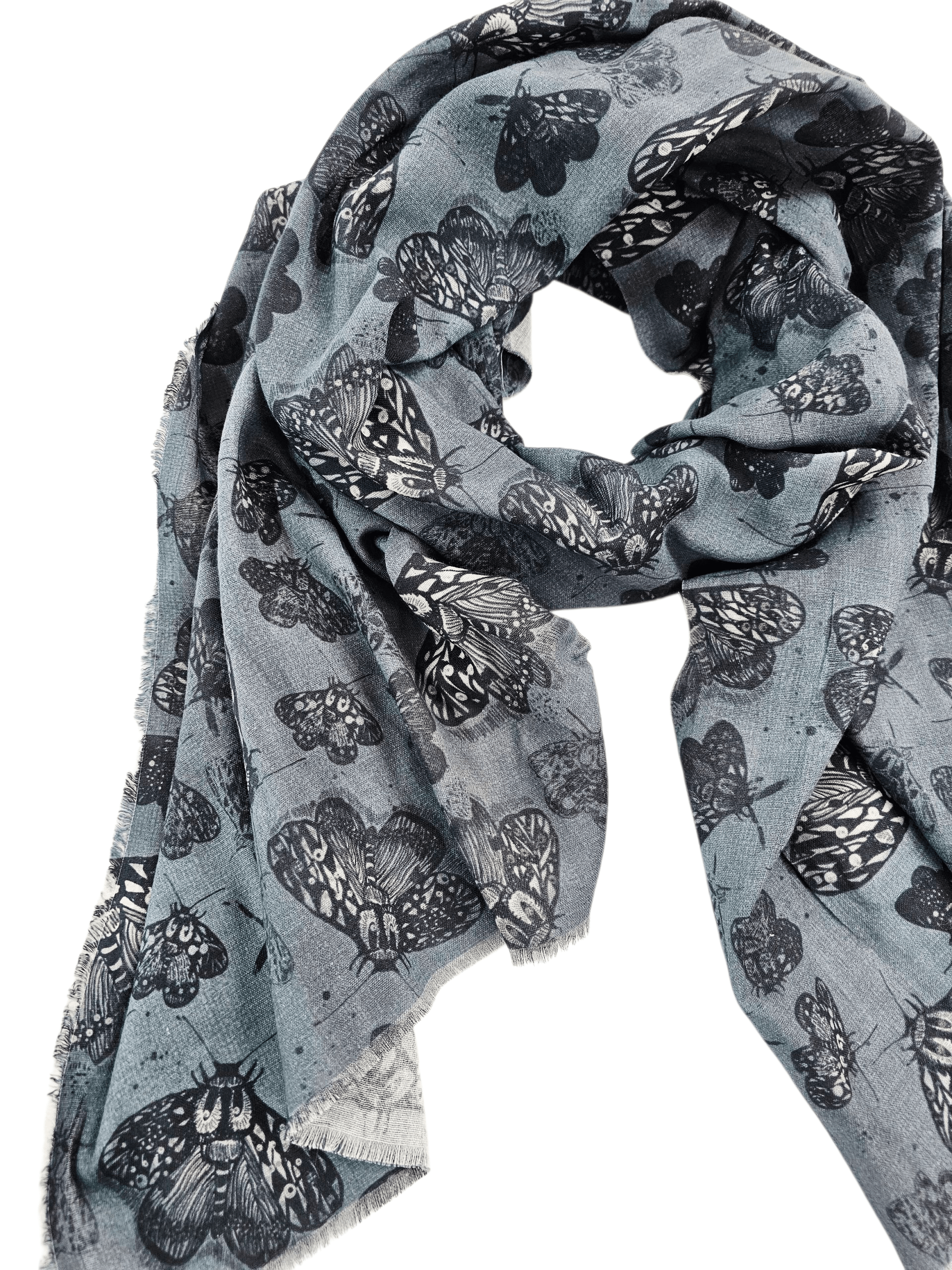 Organic Cotton Square Scarf - Slate Moth Scarf The Spotted Quoll 