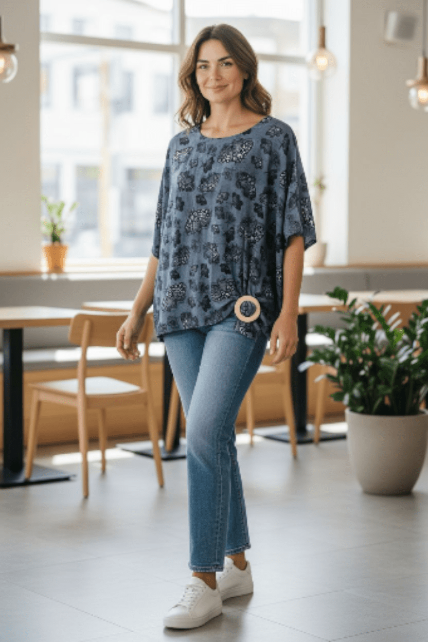 Freedom Top Organic Cotton DM - Slate Moth Top The Spotted Quoll 