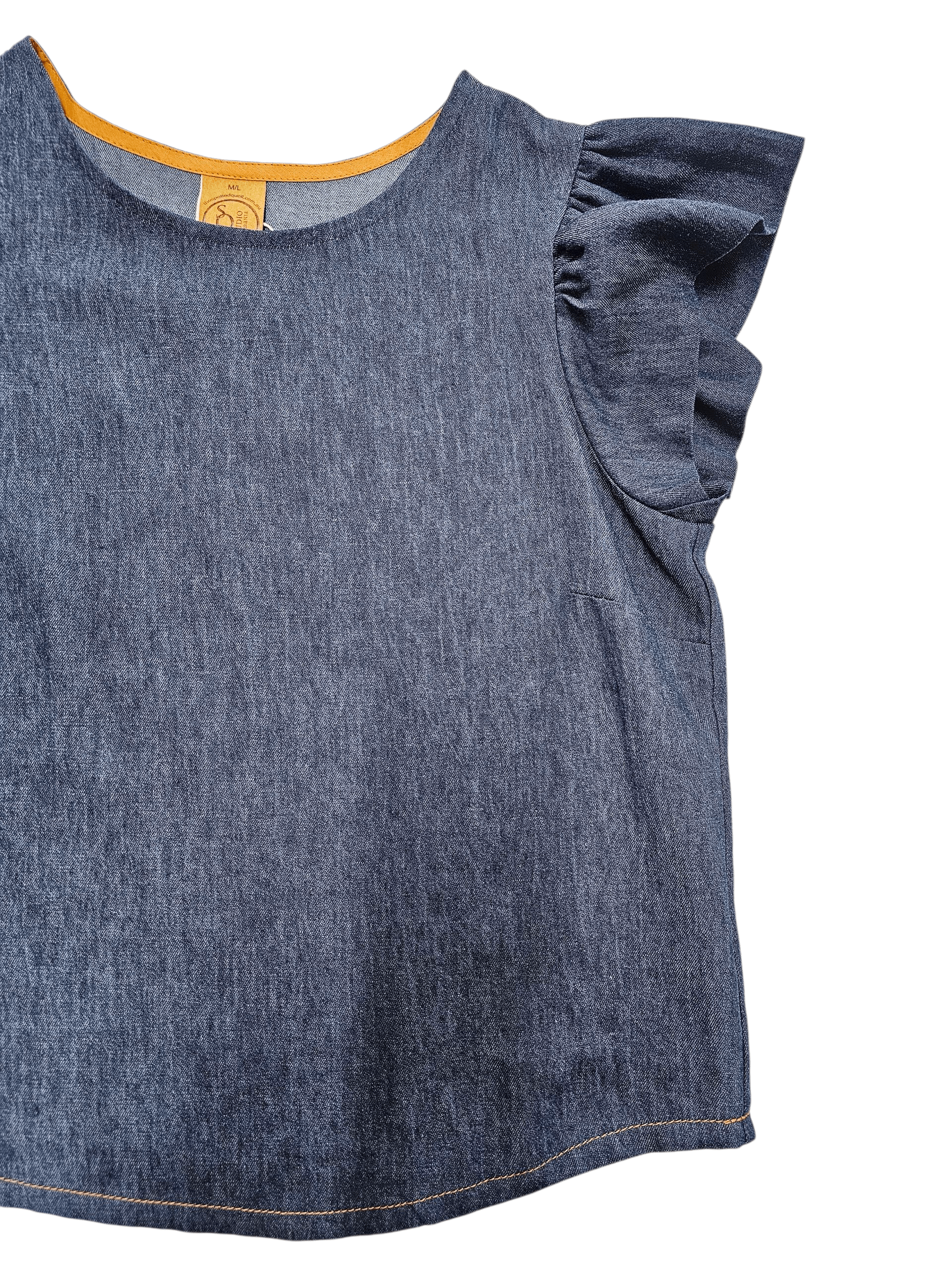 Flutter Top - Organic Denim top The Spotted Quoll 