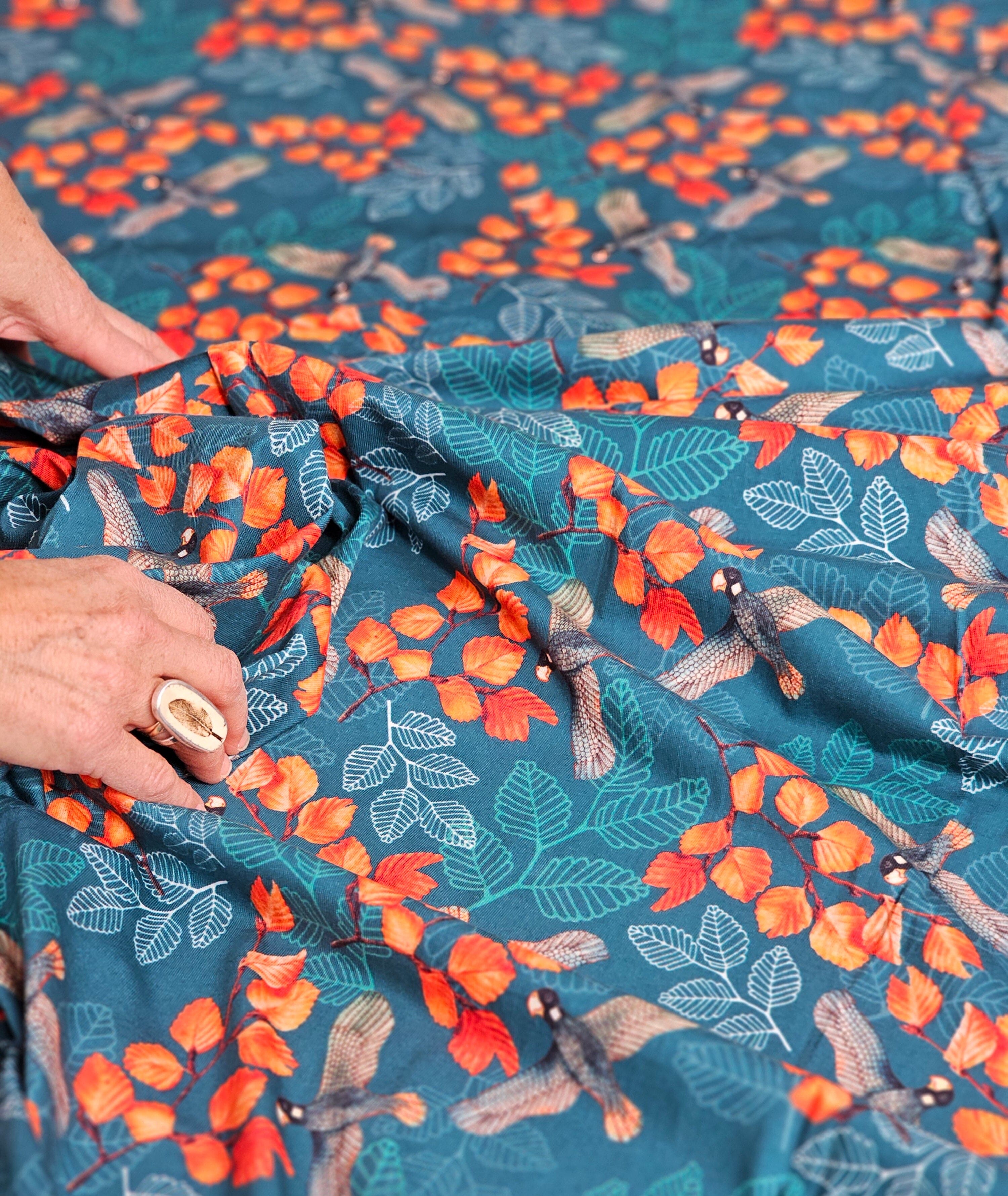 Fabric Organic Cotton Jersey Knit by the metre fabric The Spotted Quoll Studio .5m Turning Fagus 