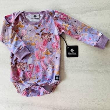Baby Bodysuits - Worm Wear Tasmania Bodysuits Worm Wear Tasmania 1 Bodysuit Australiana Mauve
