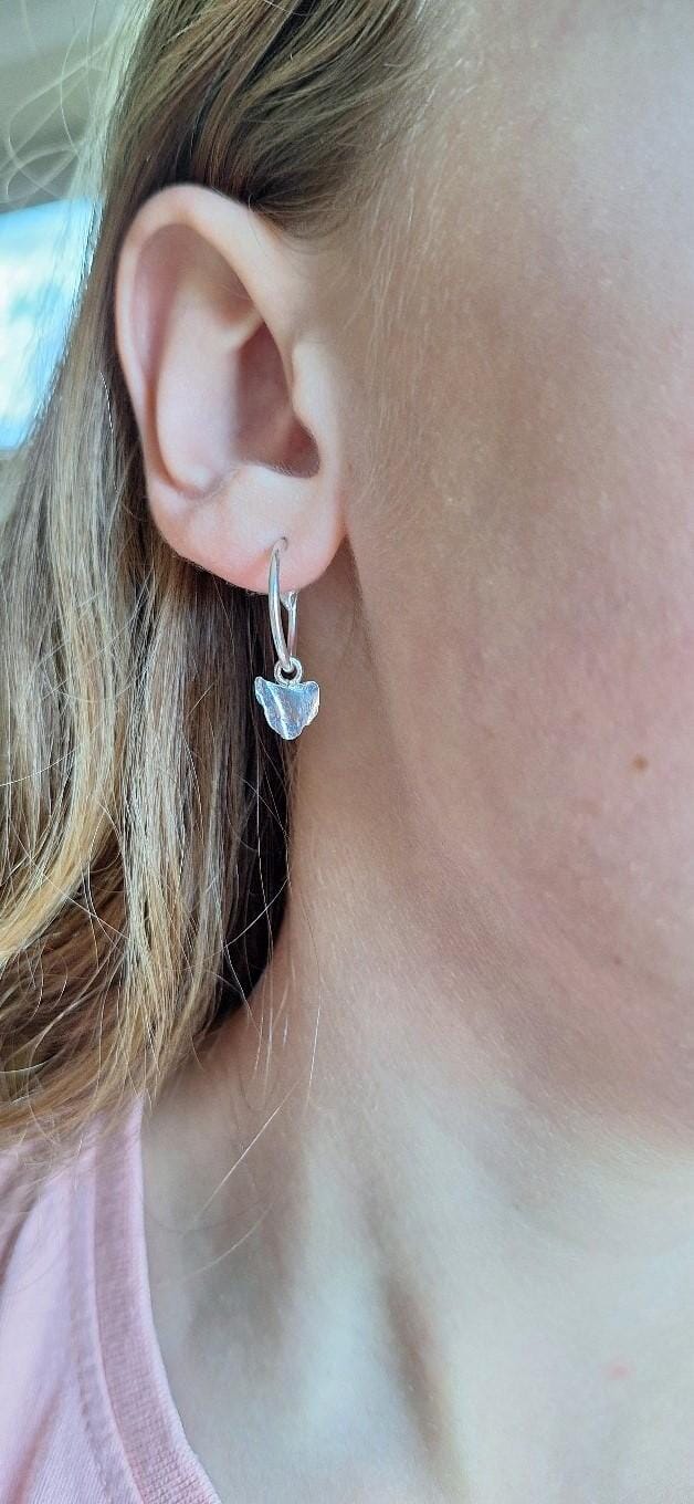 Embossed Tasmanian Silver and Brass Earrings - Hulley Jewellery Earrings Hulley Jewellery 