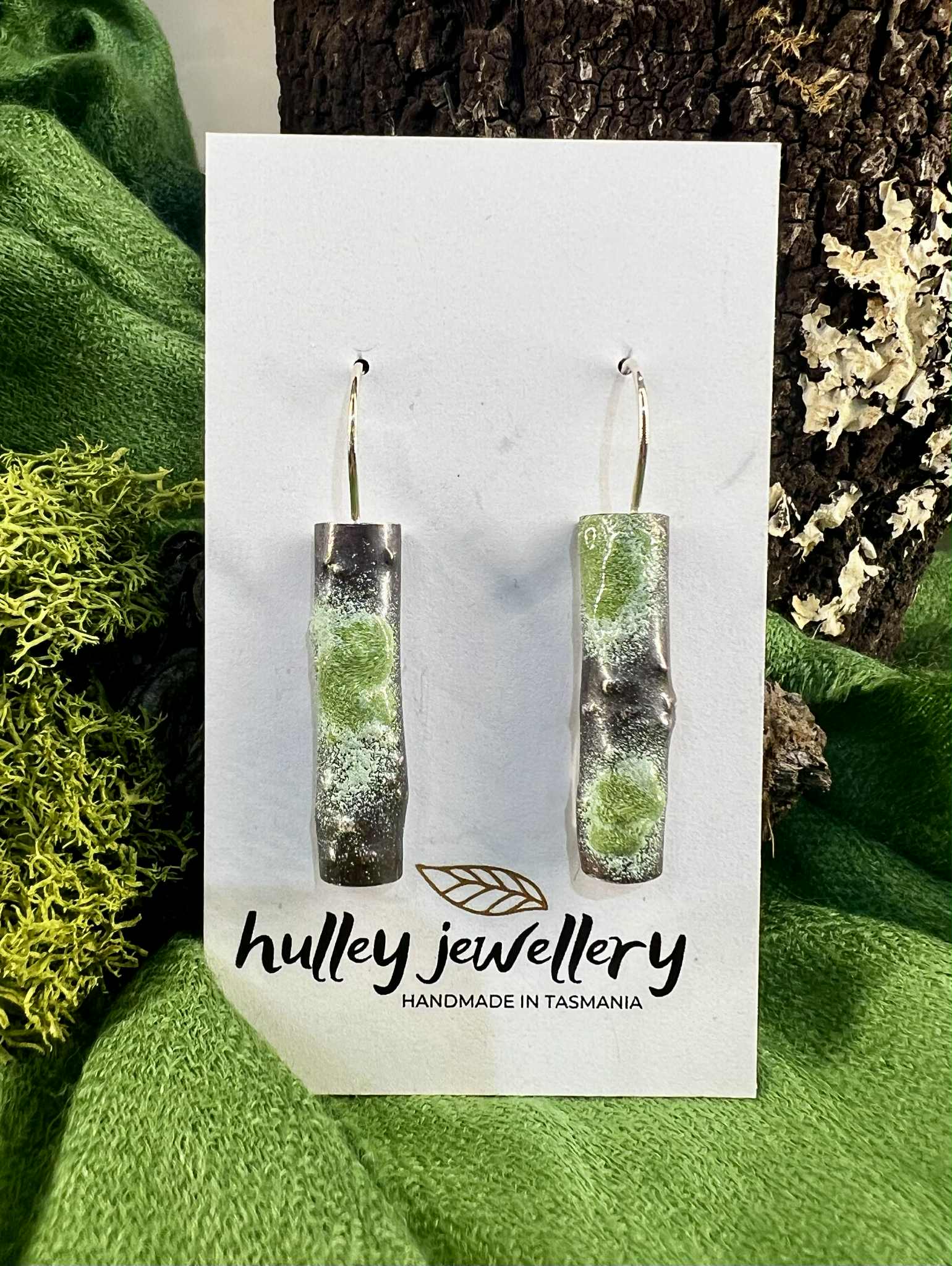 Forest Lichen Silver Earrings - Hulley Jewellery Earrings Hulley Jewellery 