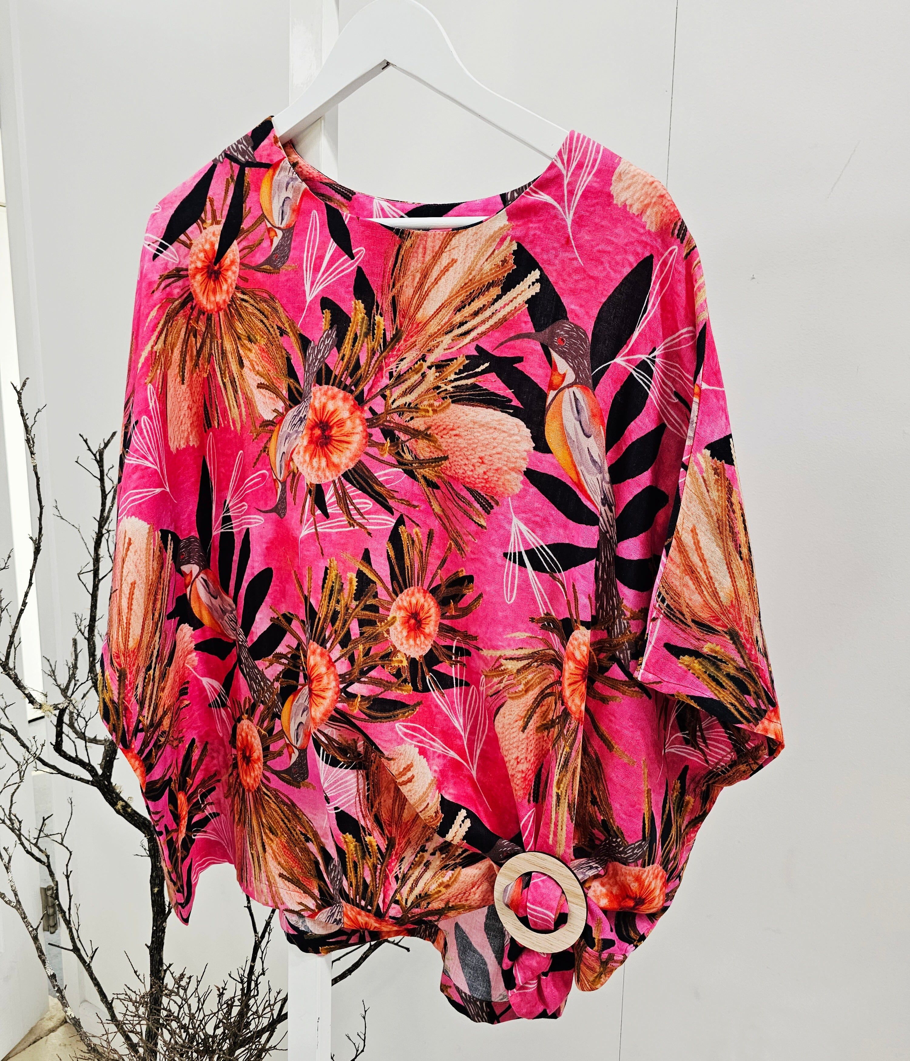 Freedom Top Organic Cotton DM - Pink Summer Bouquet Top The Spotted Quoll 