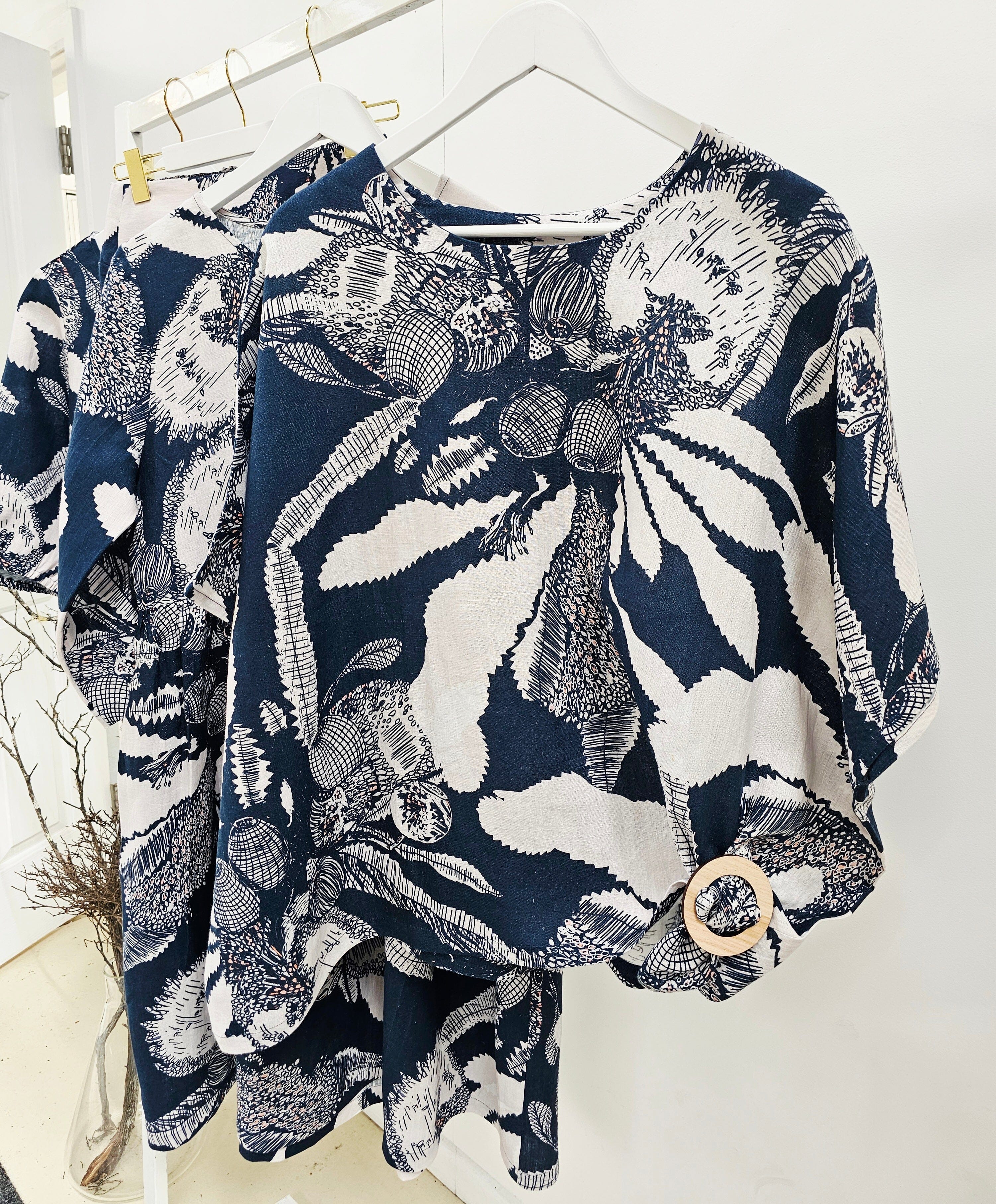 Freedom Top Pure Linen - Original Sawtooth Banksia Top The Spotted Quoll 