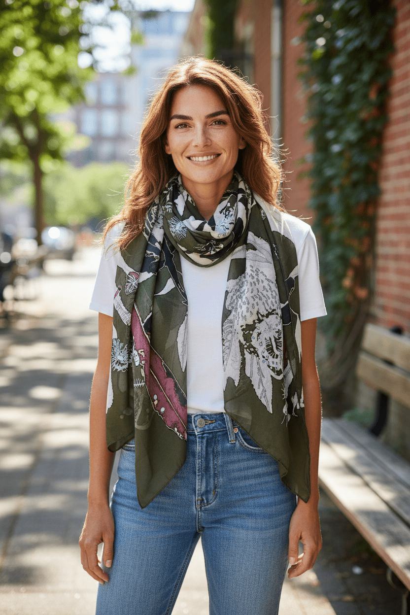 Silken Chic Scarves - Bush Craft Scarf The Spotted Quoll Studio 