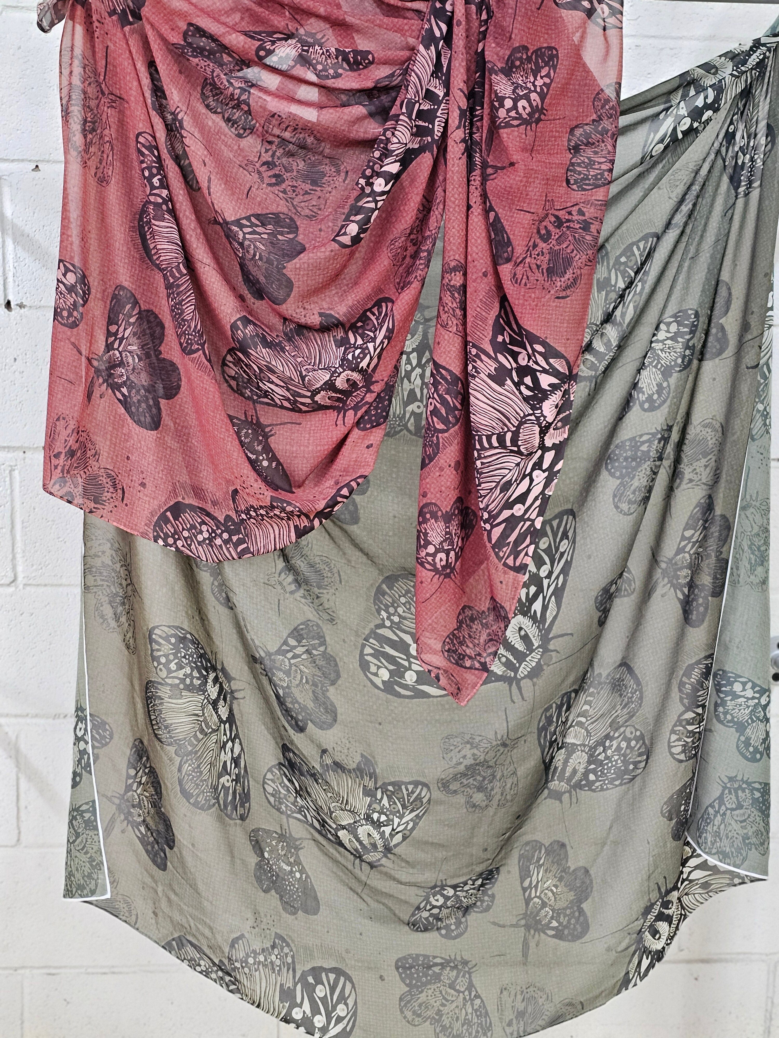 Silken Chic Scarves - Cocoa Moth Scarf The Spotted Quoll Studio 
