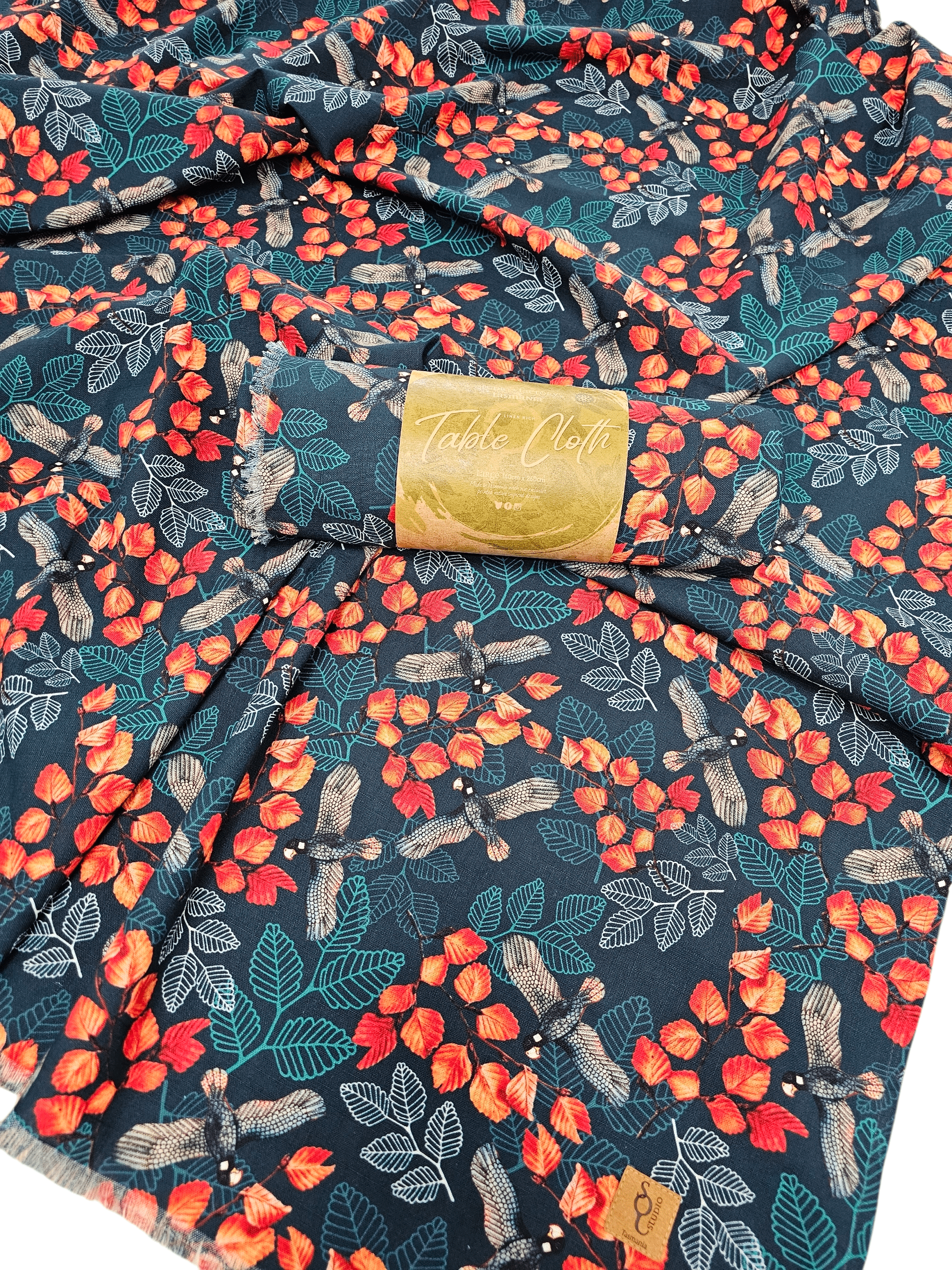 Organic Linen Table Cloth - Turning Fagus table cloth The Spotted Quoll 