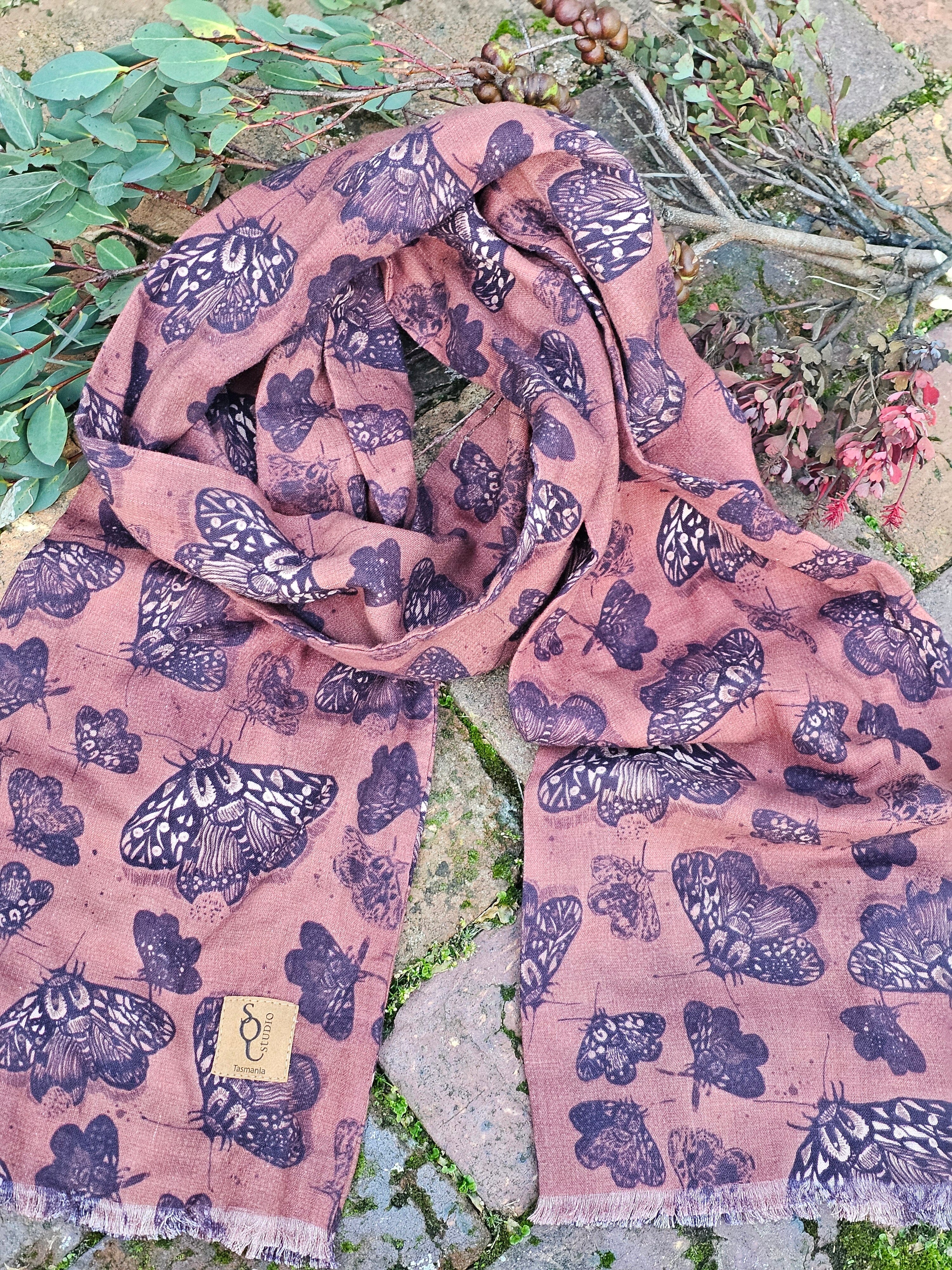 Cocoa Moth Organic Cotton Scarf scarf The Spotted Quoll 