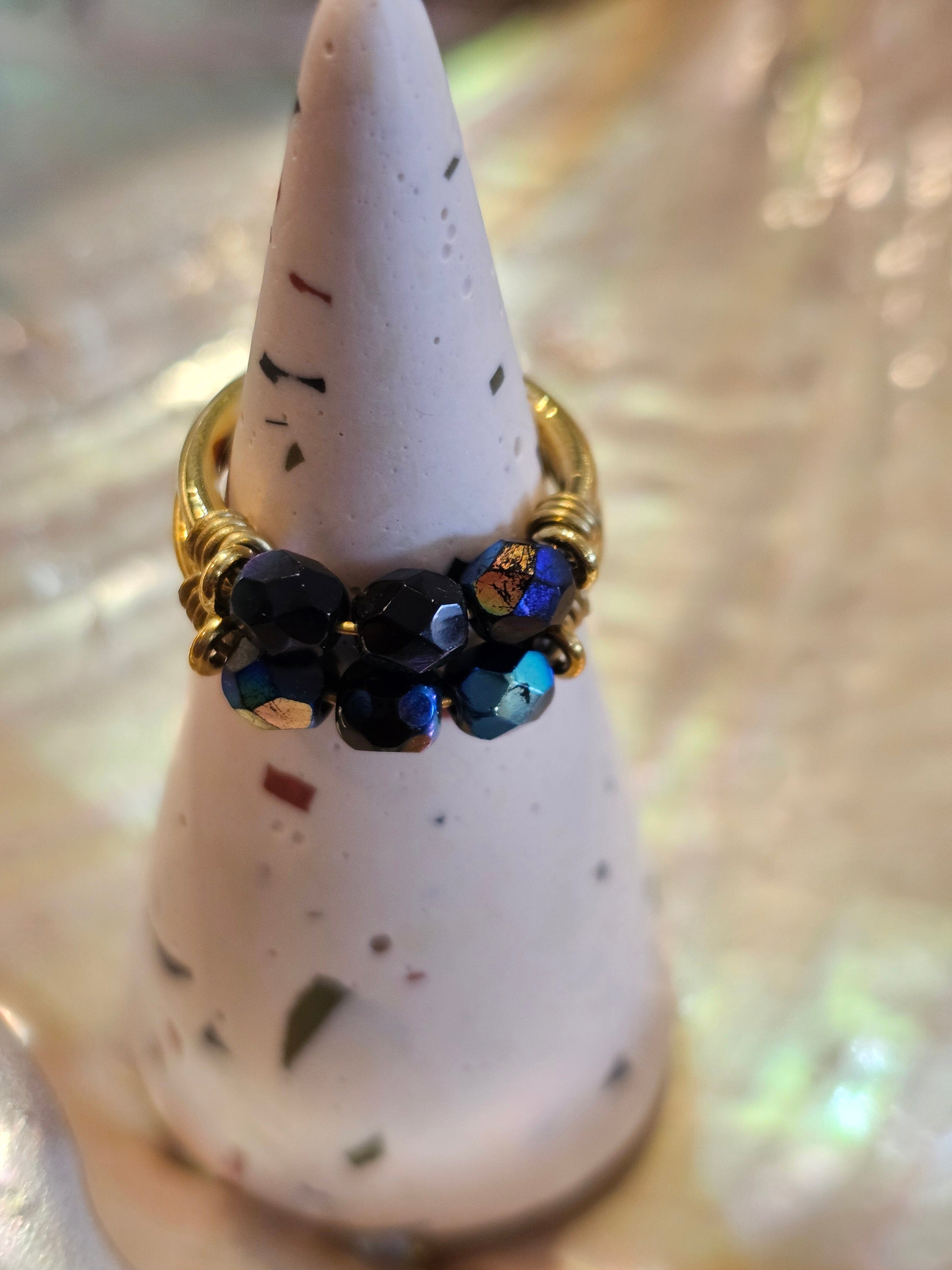 Lisa Carney - Precious Gemstone Rings Jewellery Lisa Carney Designs Brass - Labradorite 