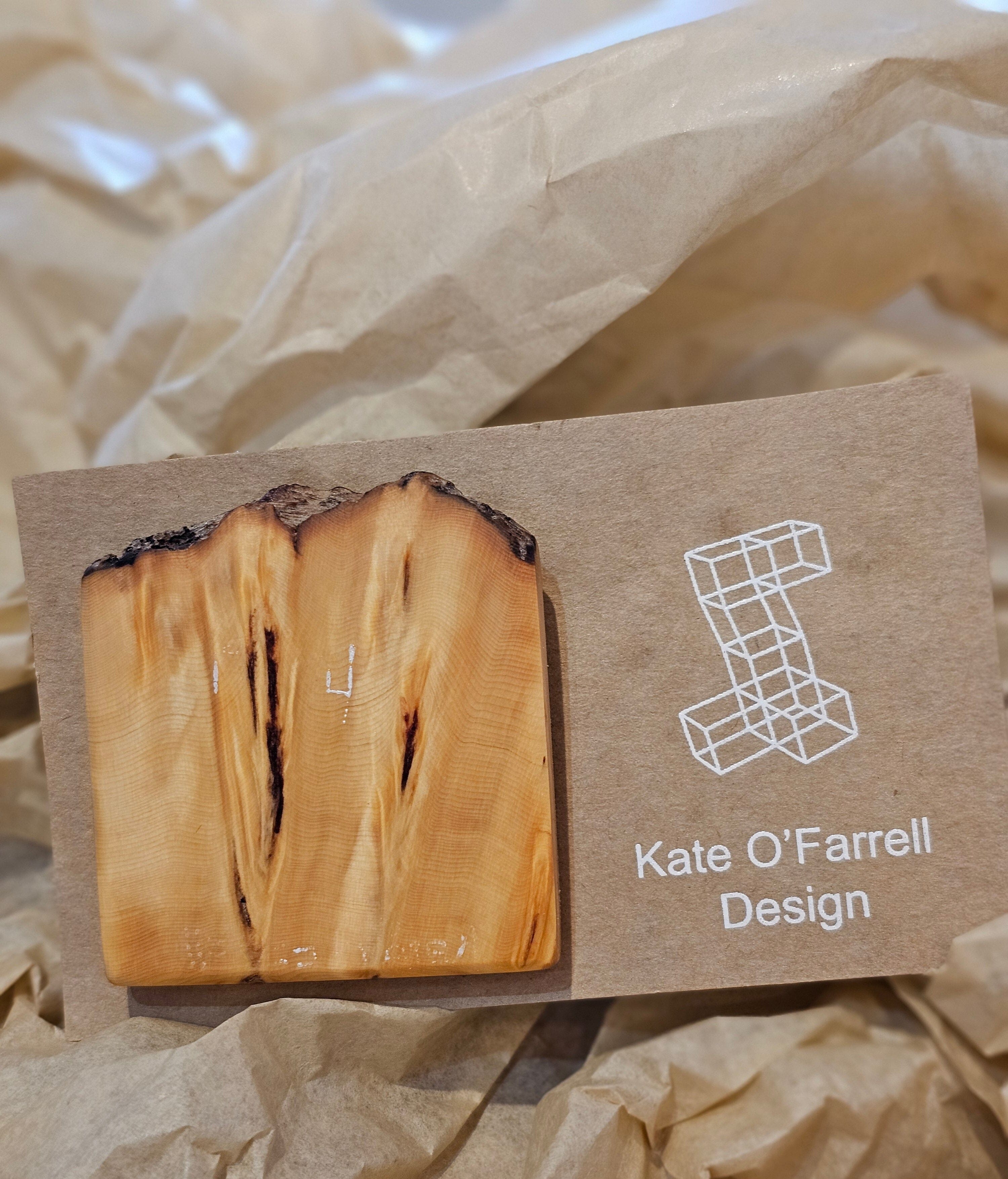 Tasmanian Timber Jewellery - Kate O'Farrell Design Bangle Kate O' Farrell Timber Square Brooch Huon Pine 
