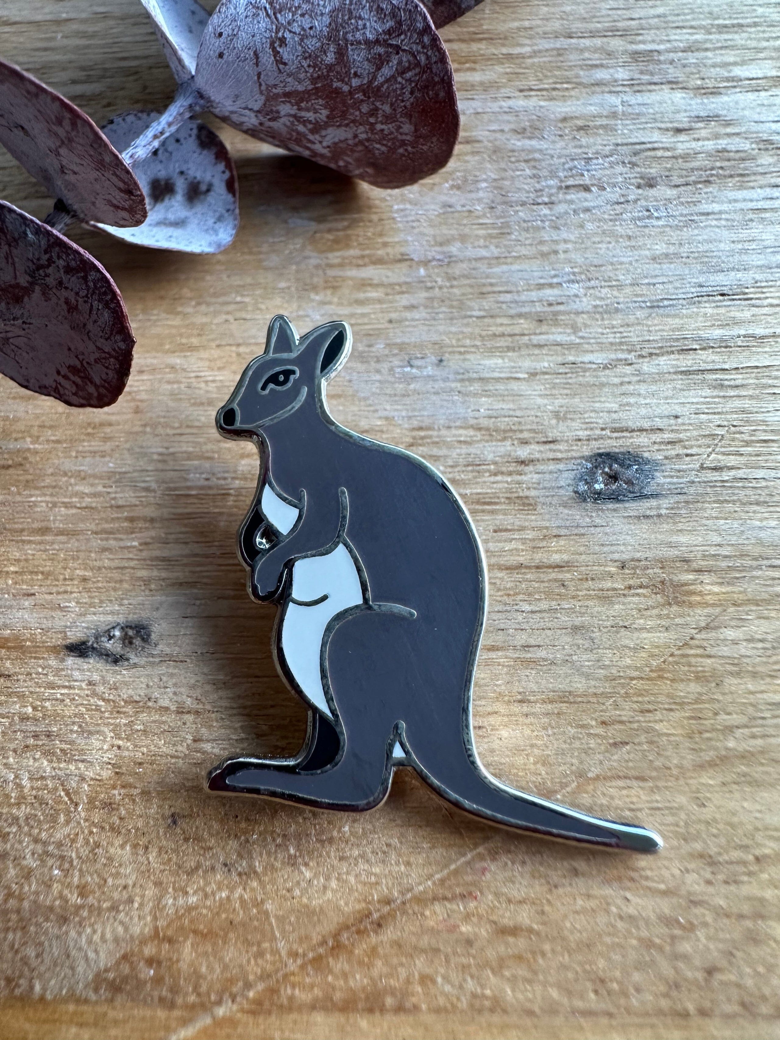 Tasmanian Enamel Pins by Pigment brooch Pigment Bennetts Wallaby 