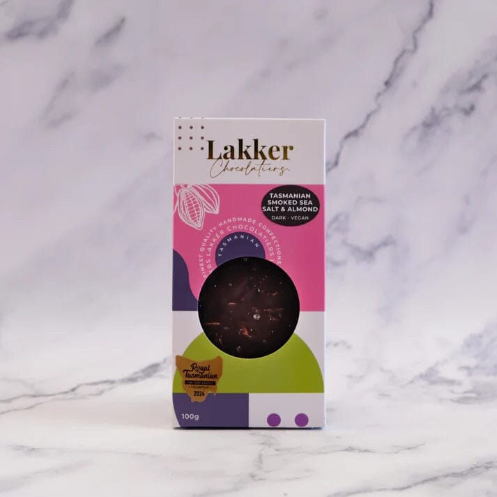 Lakker Chocolatiers chocolate Lakker Tasmanian Smoked Sea Salt and Almonds 