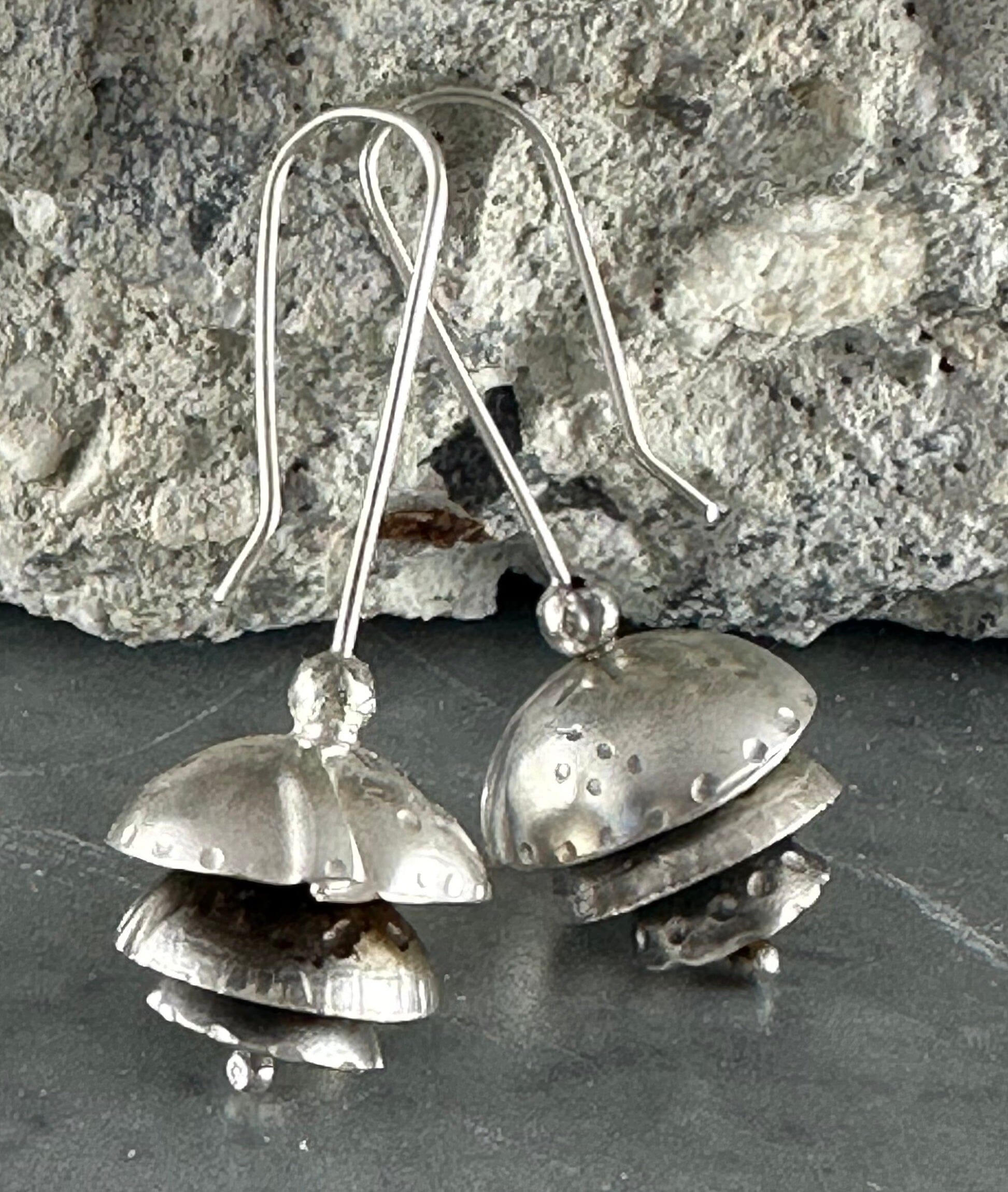 Oxidized Silver Earrings by Jillian Jak Earrings Jillian Jak Fungi (50mm) 