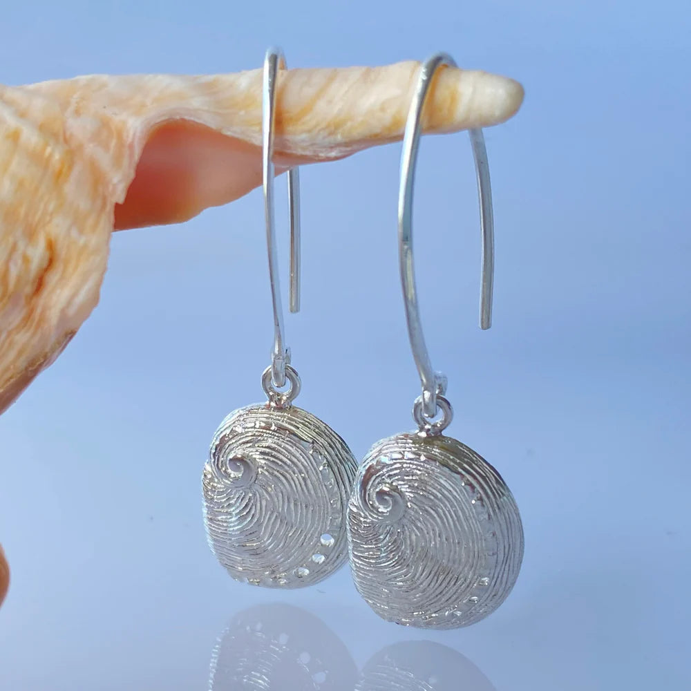 Tasmania Coastal Collection - Silver and Gold Earrings Earrings The rare and Beautiful Abalone Long (45mm) Silver 