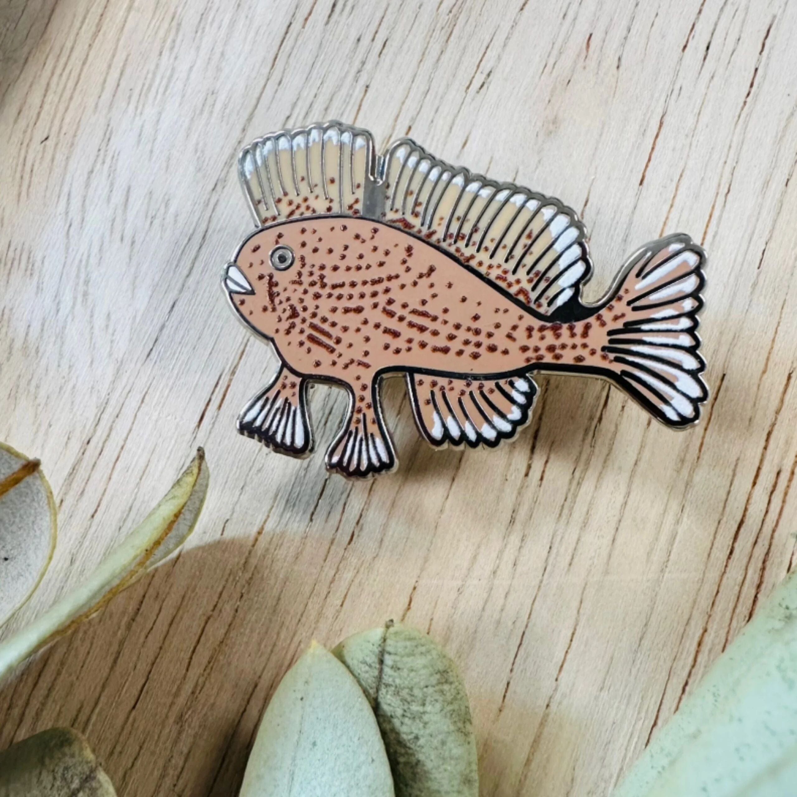Tasmanian Enamel Pins by Pigment brooch Pigment Spotted Handfish 