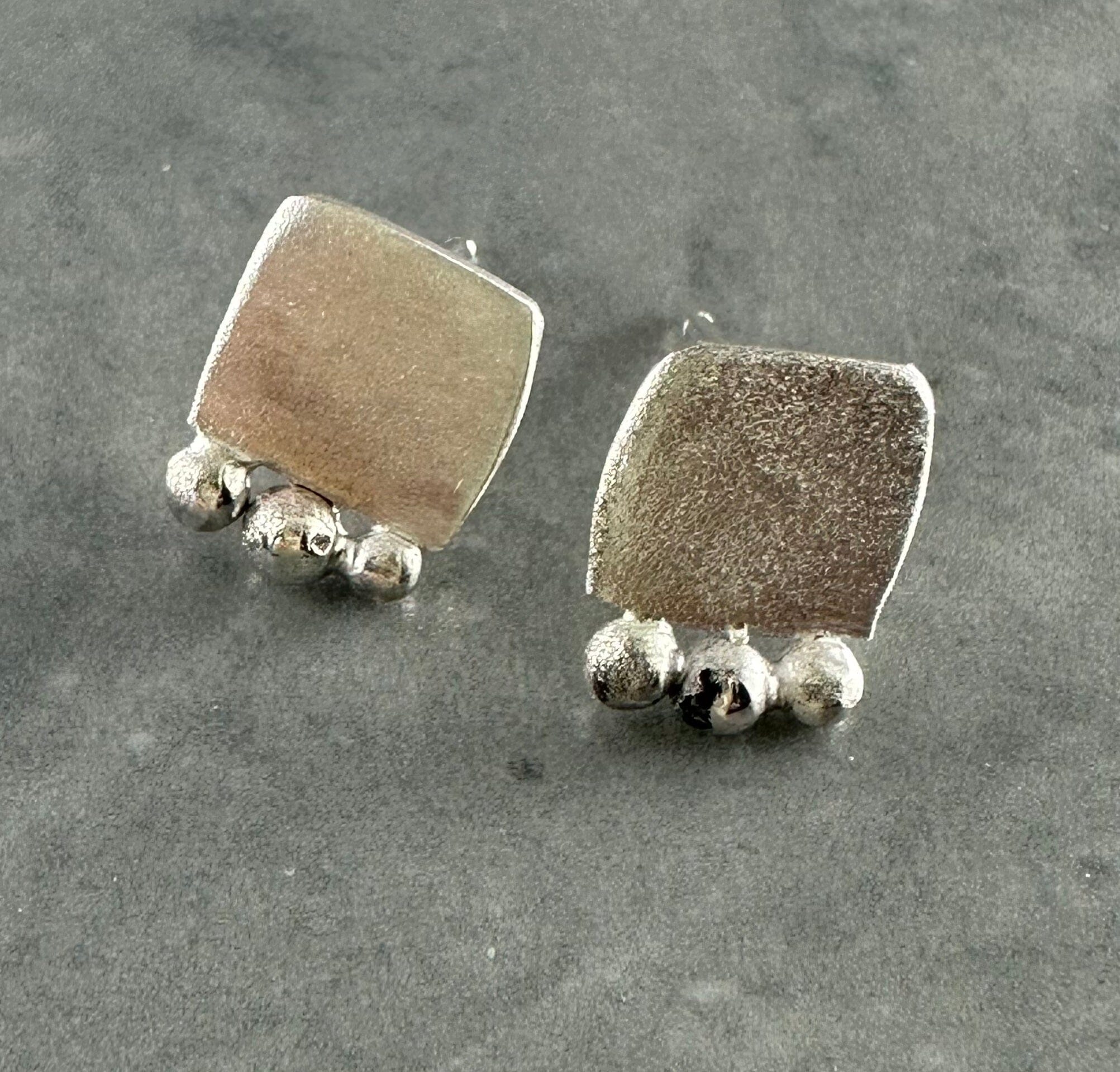 Statement Silver Studs by Jillian Jak Jewellery Jillian Jak Square Nuggets (10mm) 