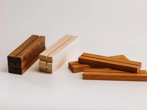 Pressi Frame-Corner Block frame Corner Block Studio Brunette Hardwood Tabletop Photo Holder 