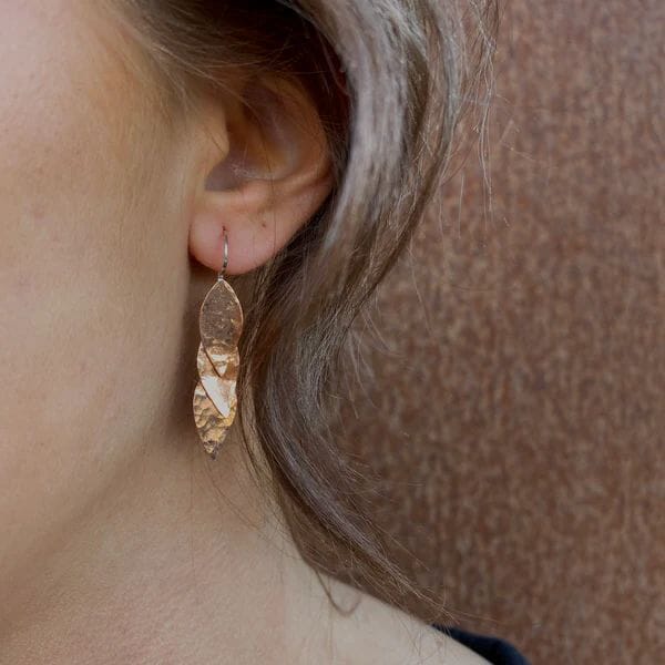 Rare & Beautiful - Leaf Earrings Earrings The rare and Beautiful Three Leaf Earrings Oxidised Copper 
