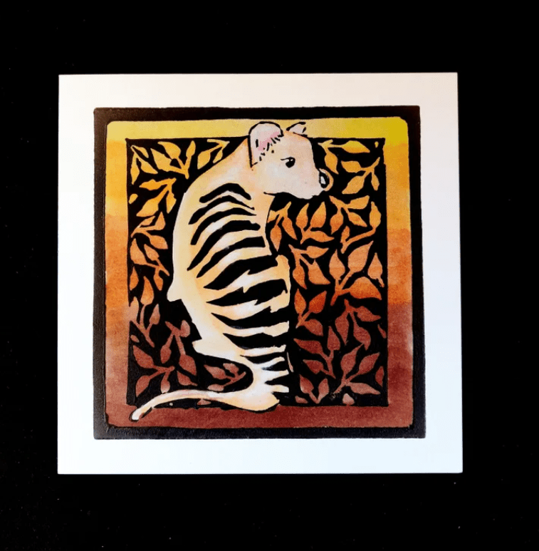 Tasmanian Greeting Cards by Ilana Bea Designs greeting cards Ilana Bea Designs Tasmanian Tiger (Thylacine) 