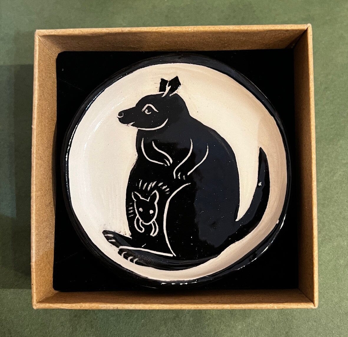Aurora Fae Ring Dishes & Trinket Plates Ceramics The Aurora Fae Wallaby Trinket Plate black 