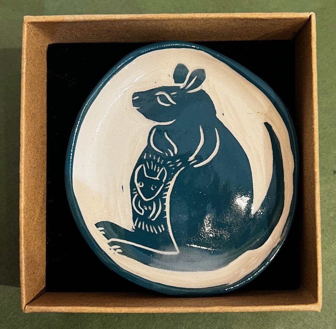 Aurora Fae Ring Dishes & Trinket Plates Ceramics The Aurora Fae Wallaby Trinket Plate Amulet Green 